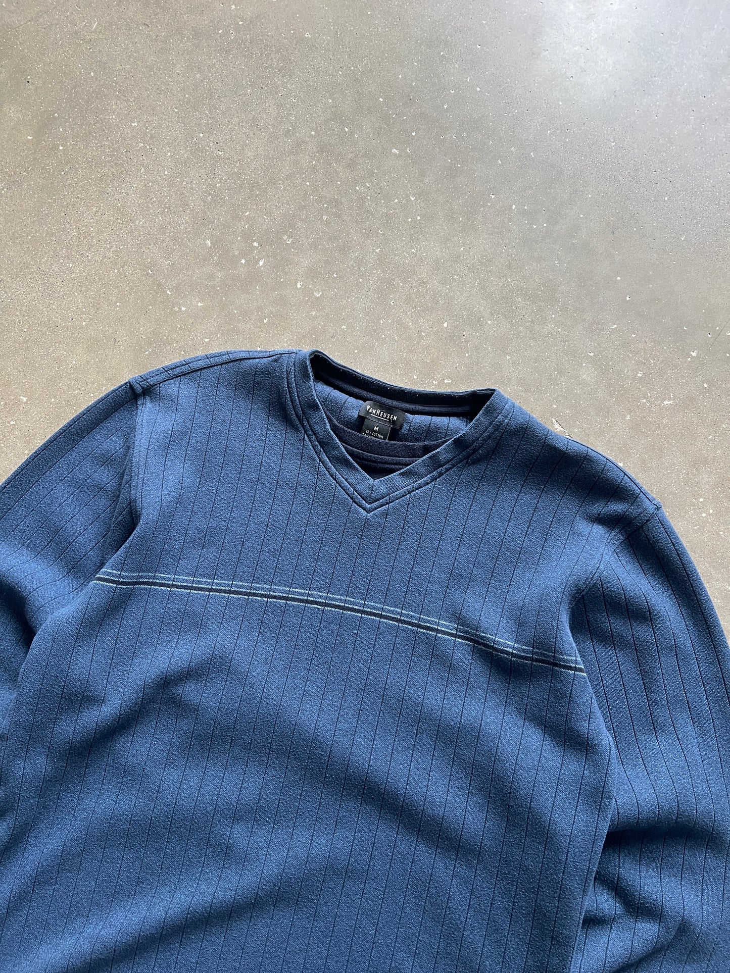 Vintage Blue Stripped Longsleeve Shirt - M