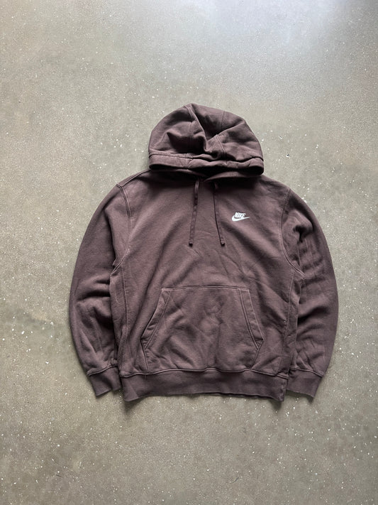 Vintage Mocha Brown Nike Swoosh Hoodie - M