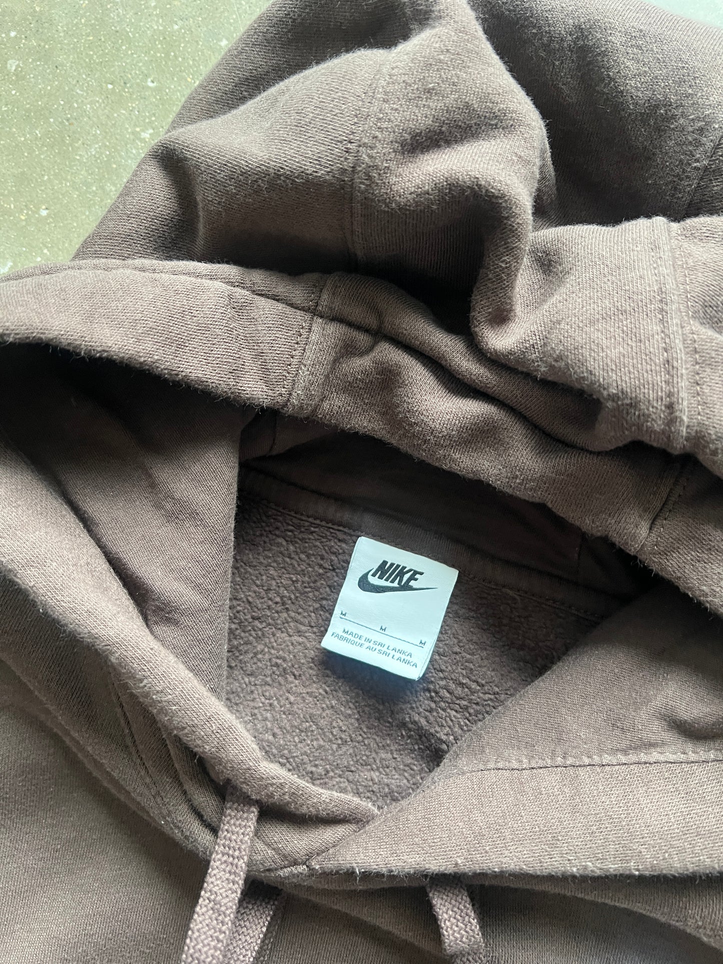 Vintage Mocha Brown Nike Swoosh Hoodie - M