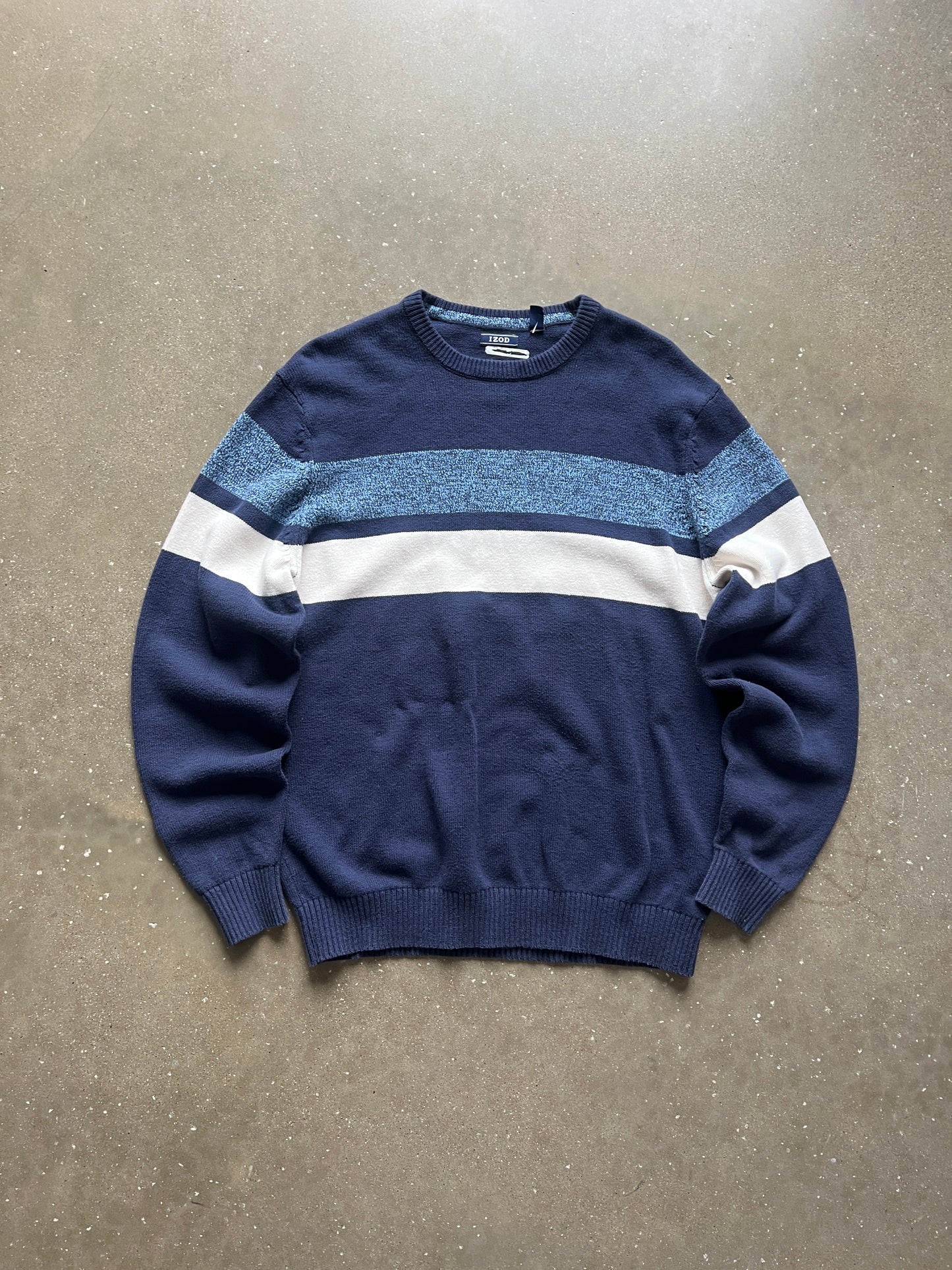 Vintage Blue White Stripped Sweater - XL