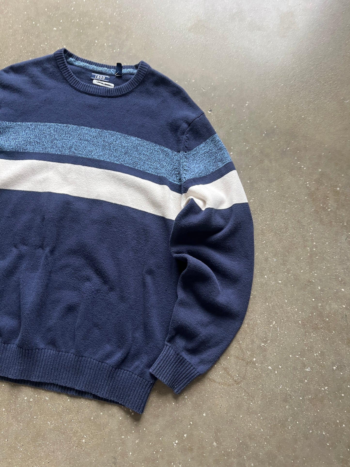 Vintage Blue White Stripped Sweater - XL