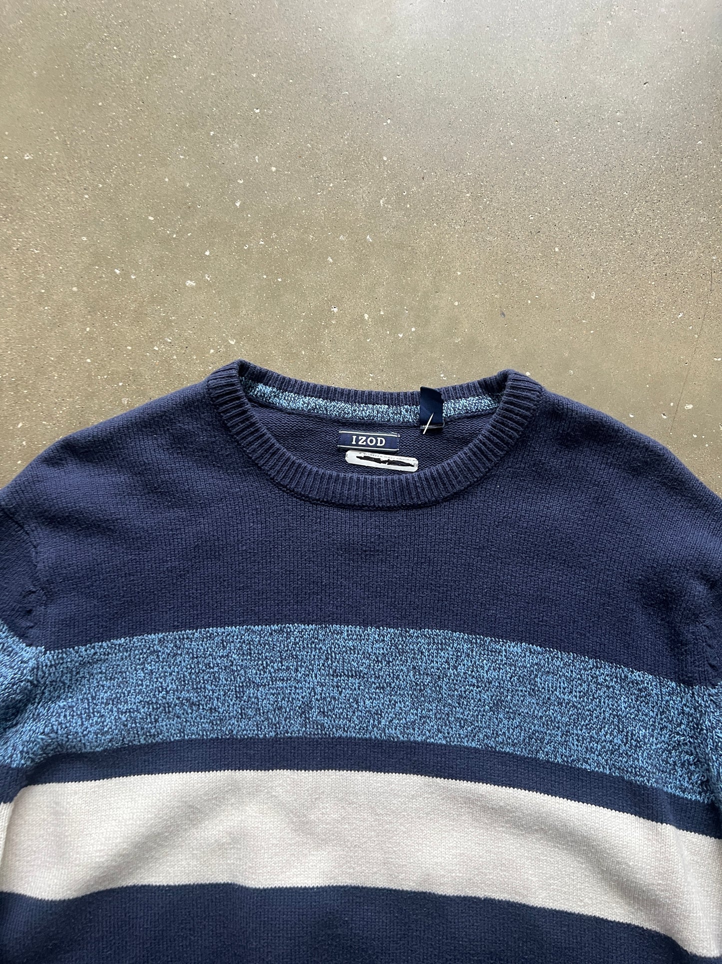 Vintage Blue White Stripped Sweater - XL