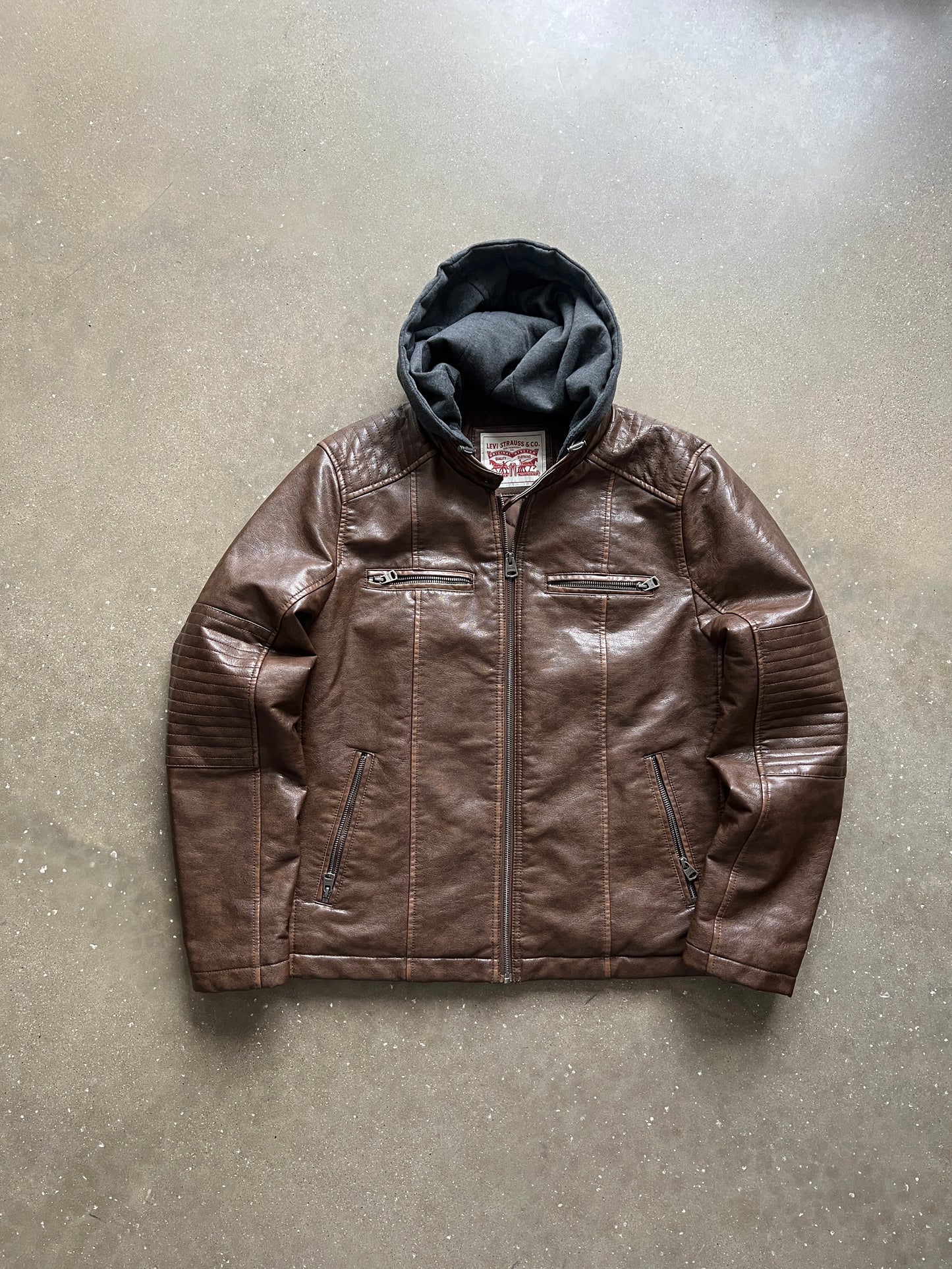 Vintage Mocha Brown Levis Moto Jacket - M