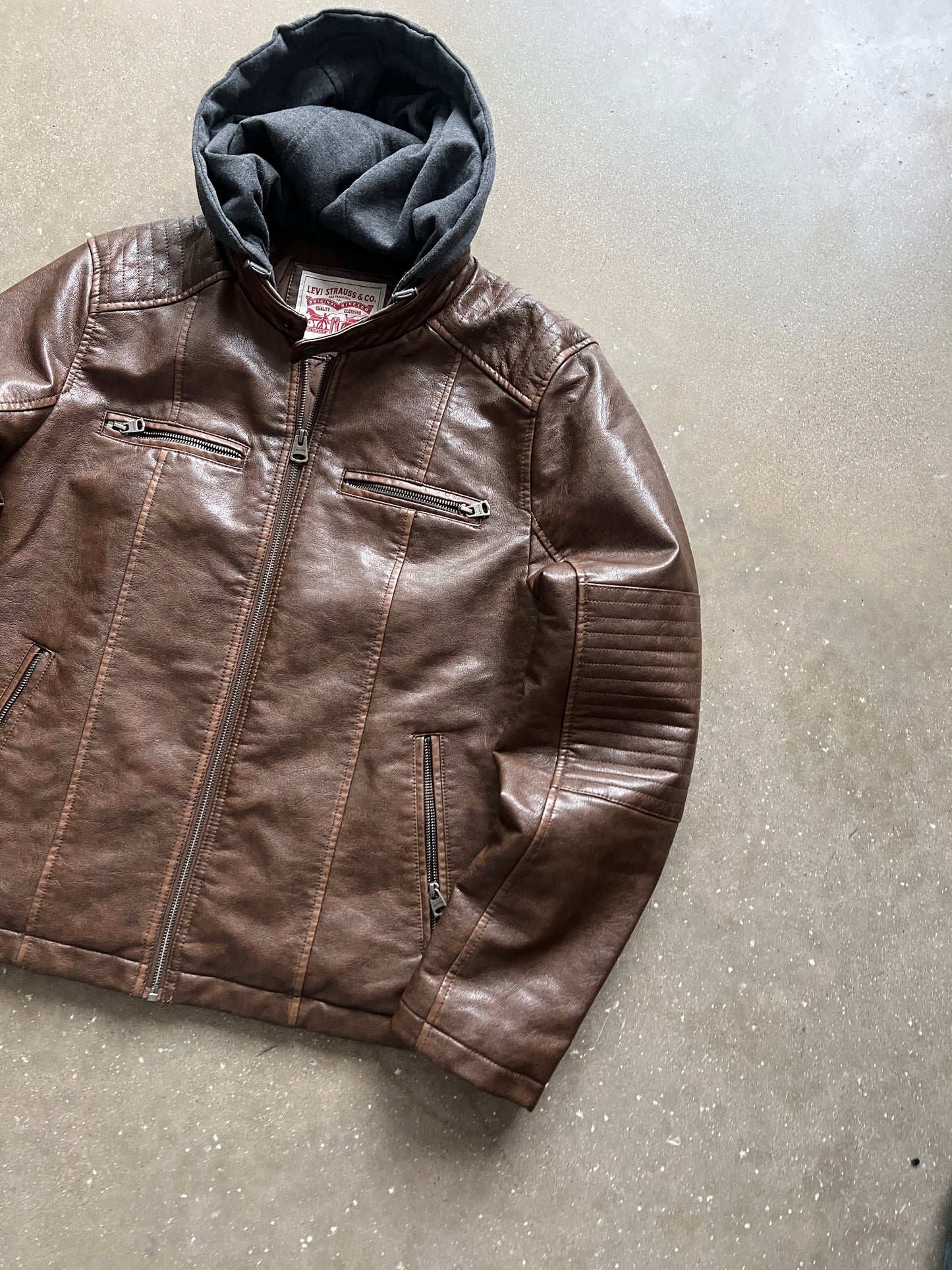 Vintage Mocha Brown Levis Moto Jacket - M