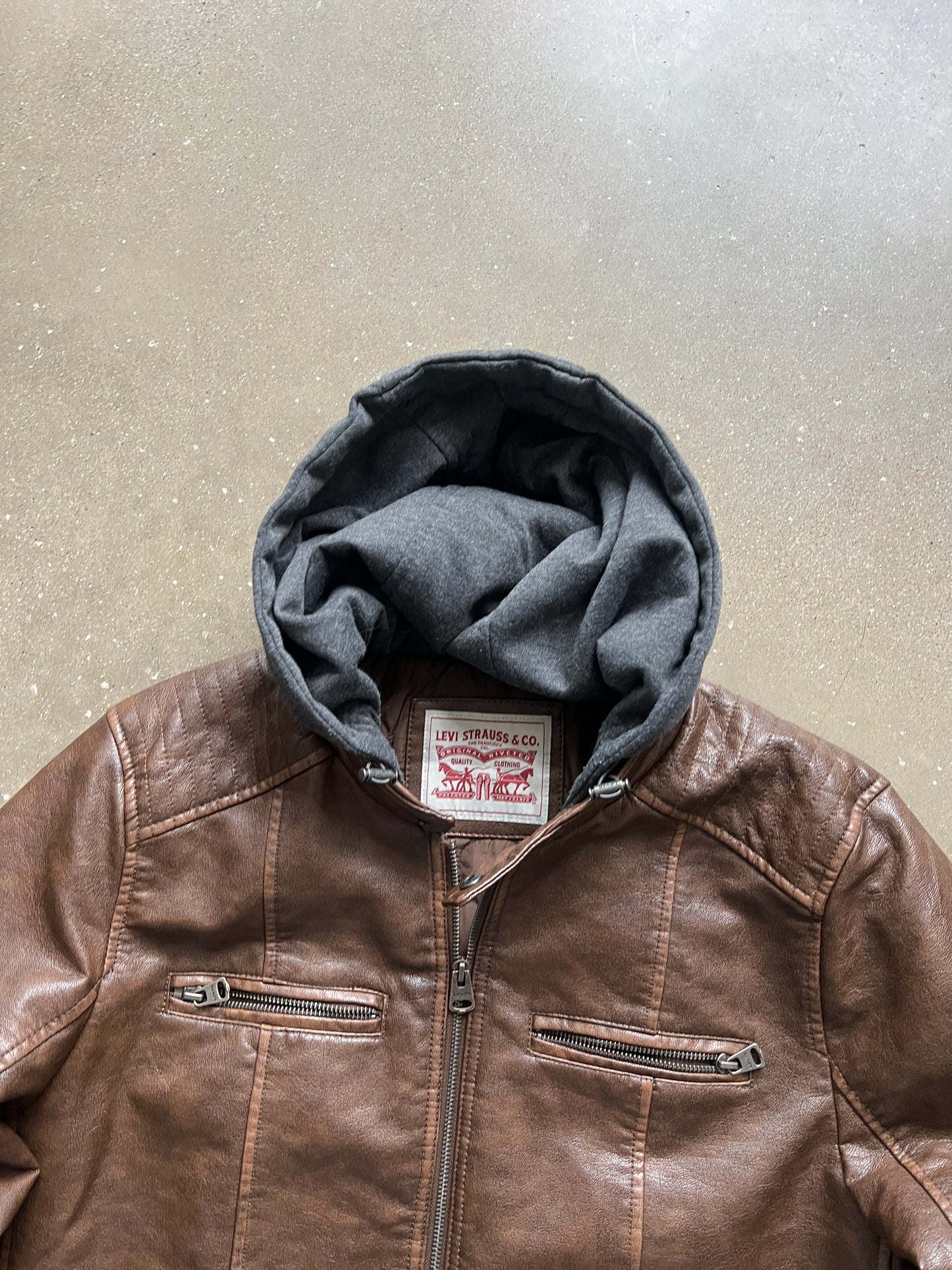 Vintage Mocha Brown Levis Moto Jacket - M