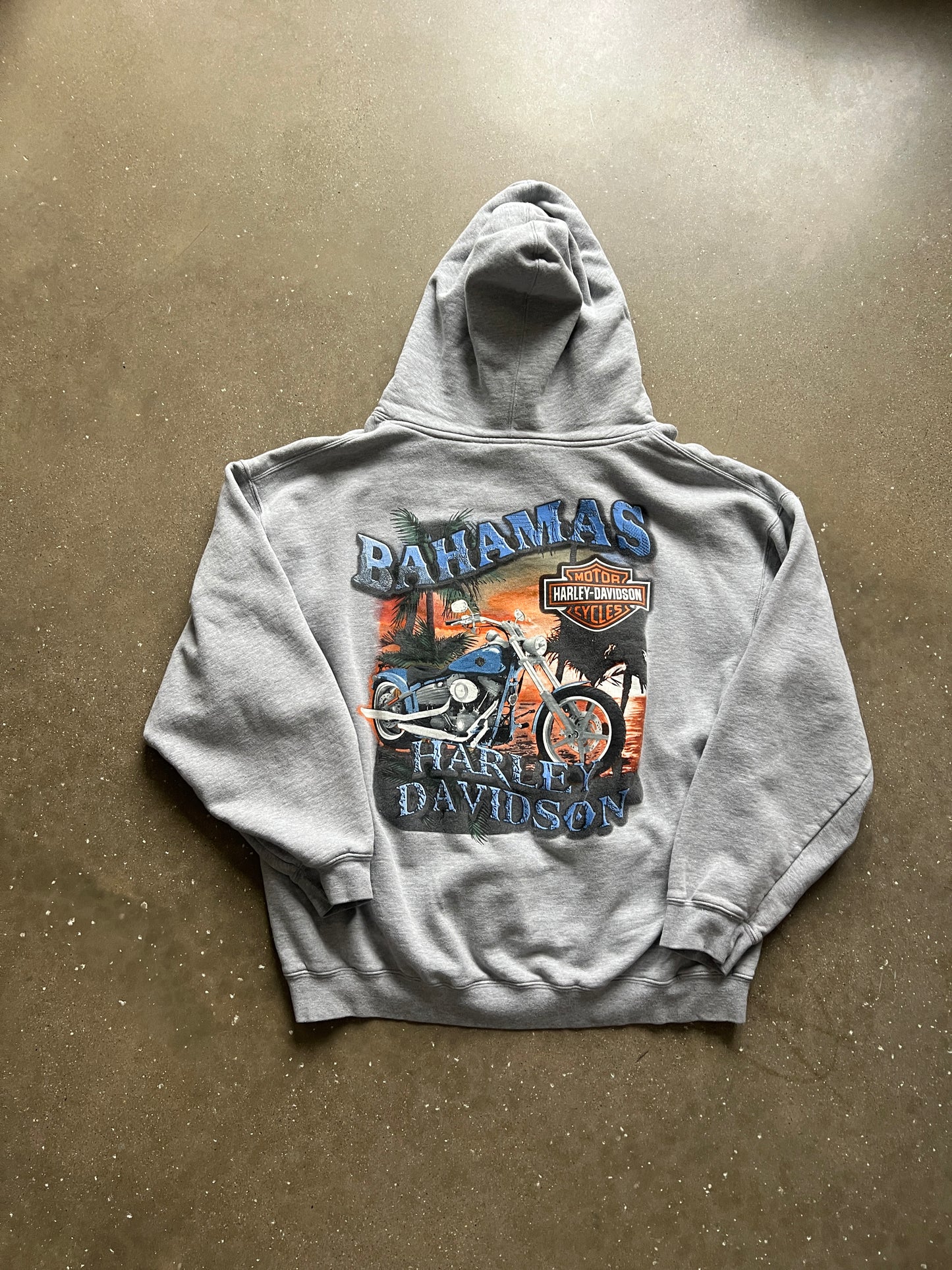 Vintage Grey Harley Davidson Hoodie - XL
