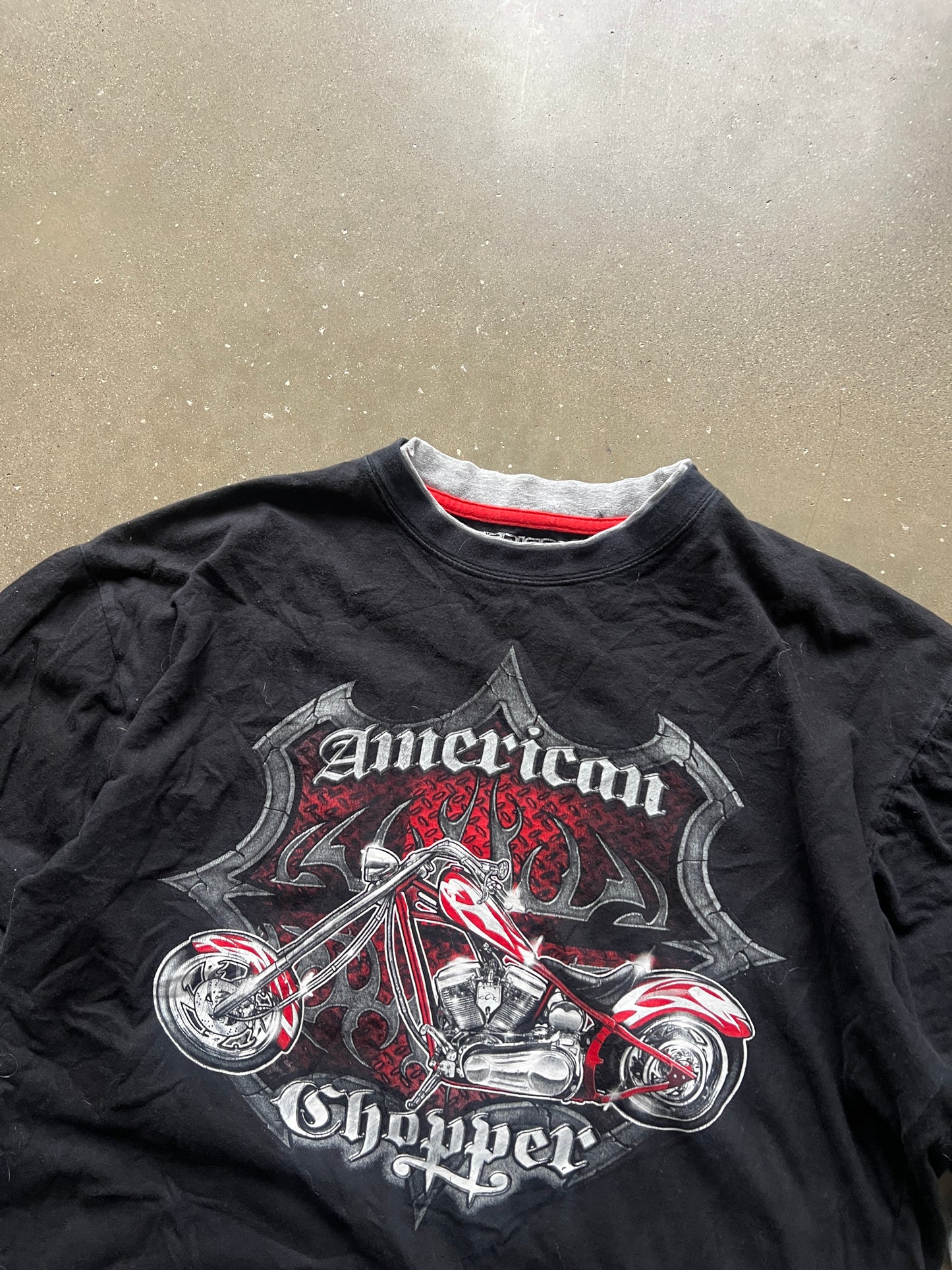 Vintage Black American Choppers Thermal Shirt - XL