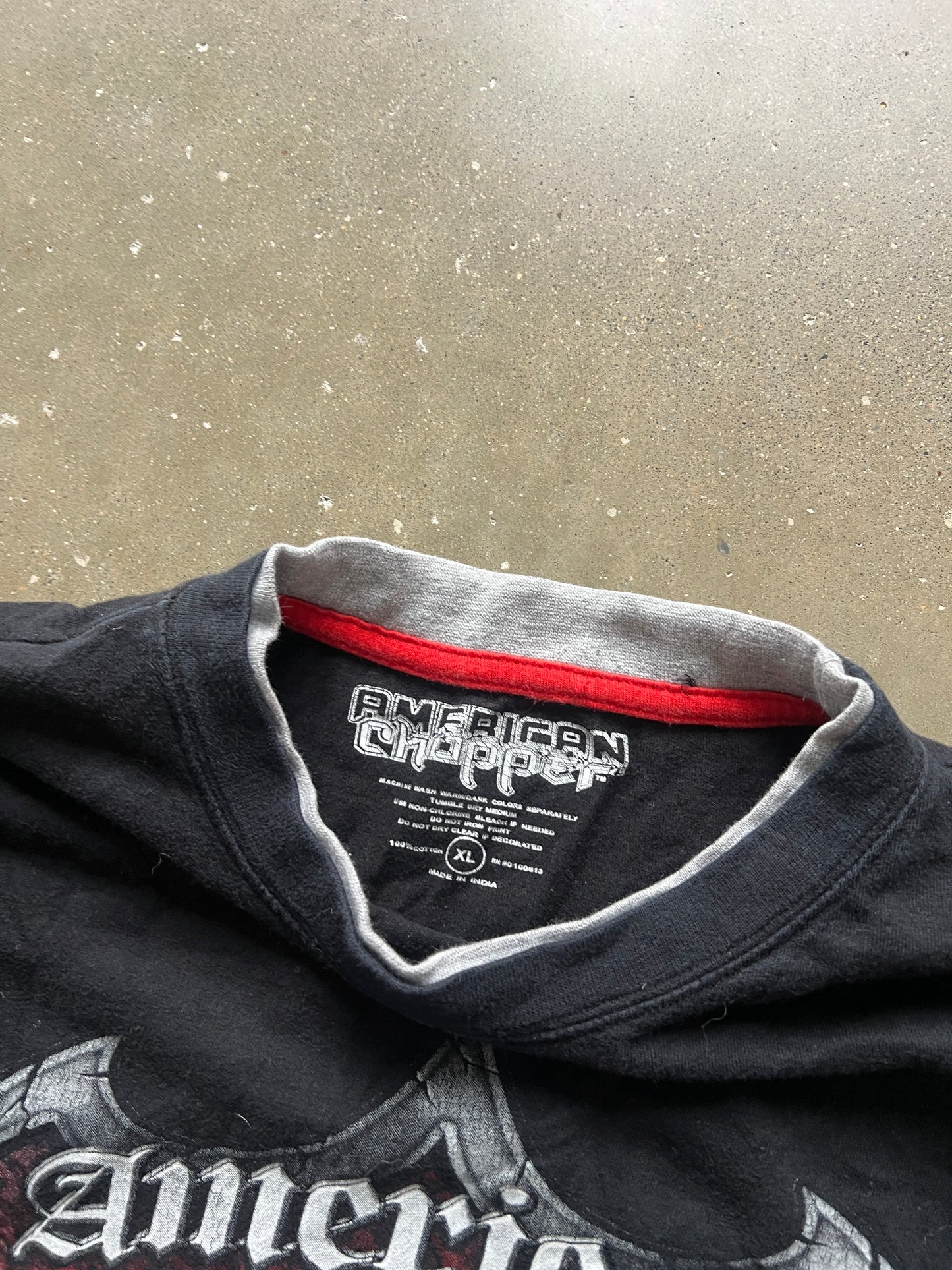 Vintage Black American Choppers Thermal Shirt - XL