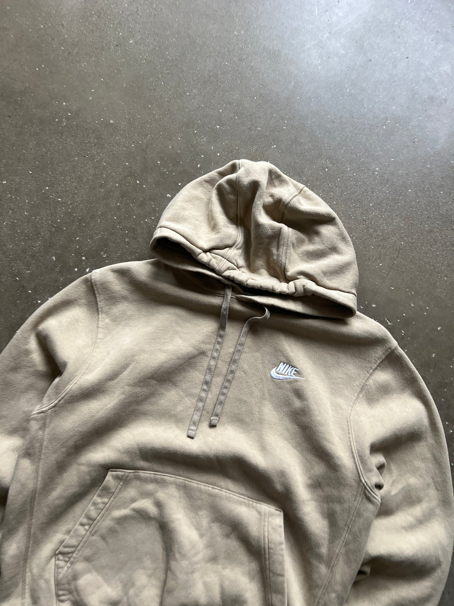 Vintage Cream Nike Swoosh Hoodie - S