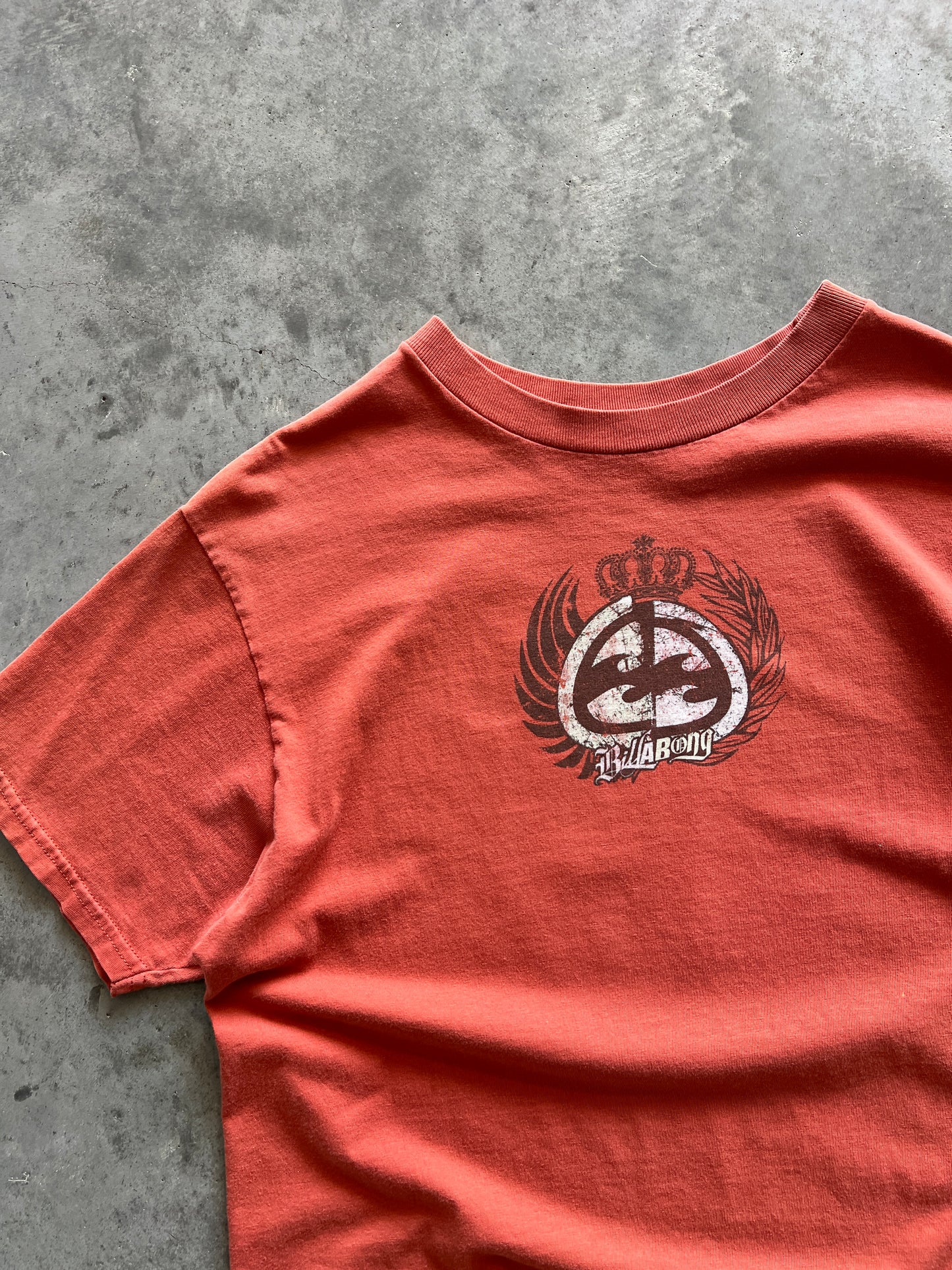 Vintage Dark Orange Billabong Spellout Shirt - M