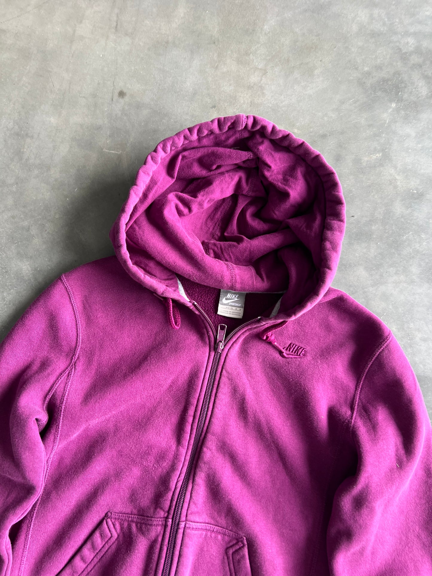 Vintage Plum Nike Zip Up Hoodie - S