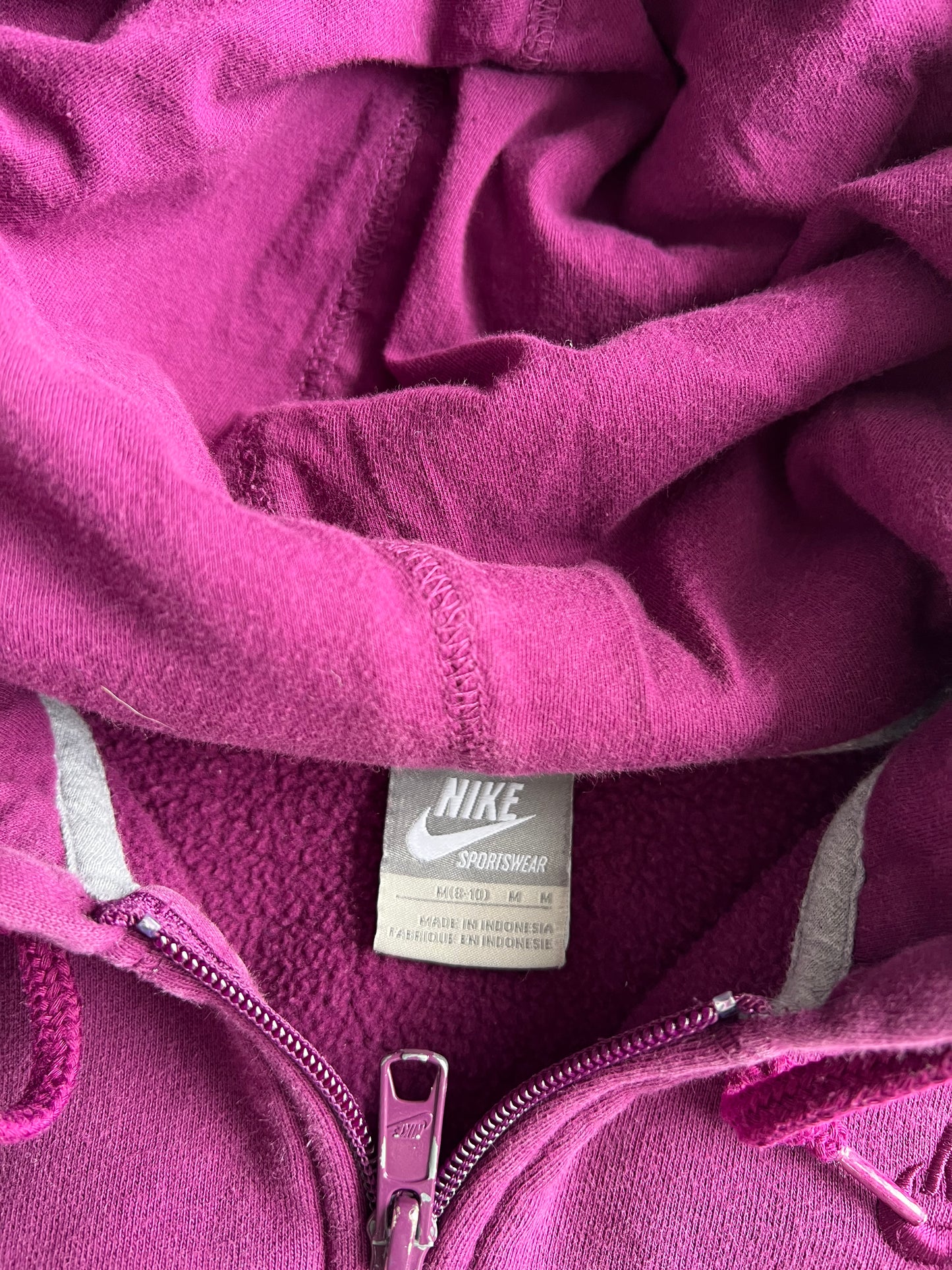 Vintage Plum Nike Zip Up Hoodie - S