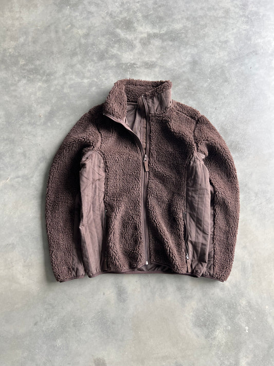 Vintage Brown Chinchilla Fleece Zip Up - M