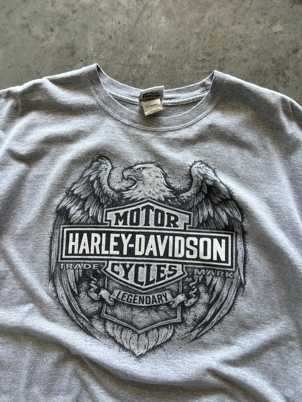 Vintage Grey Harley Davidson Shirt - XL