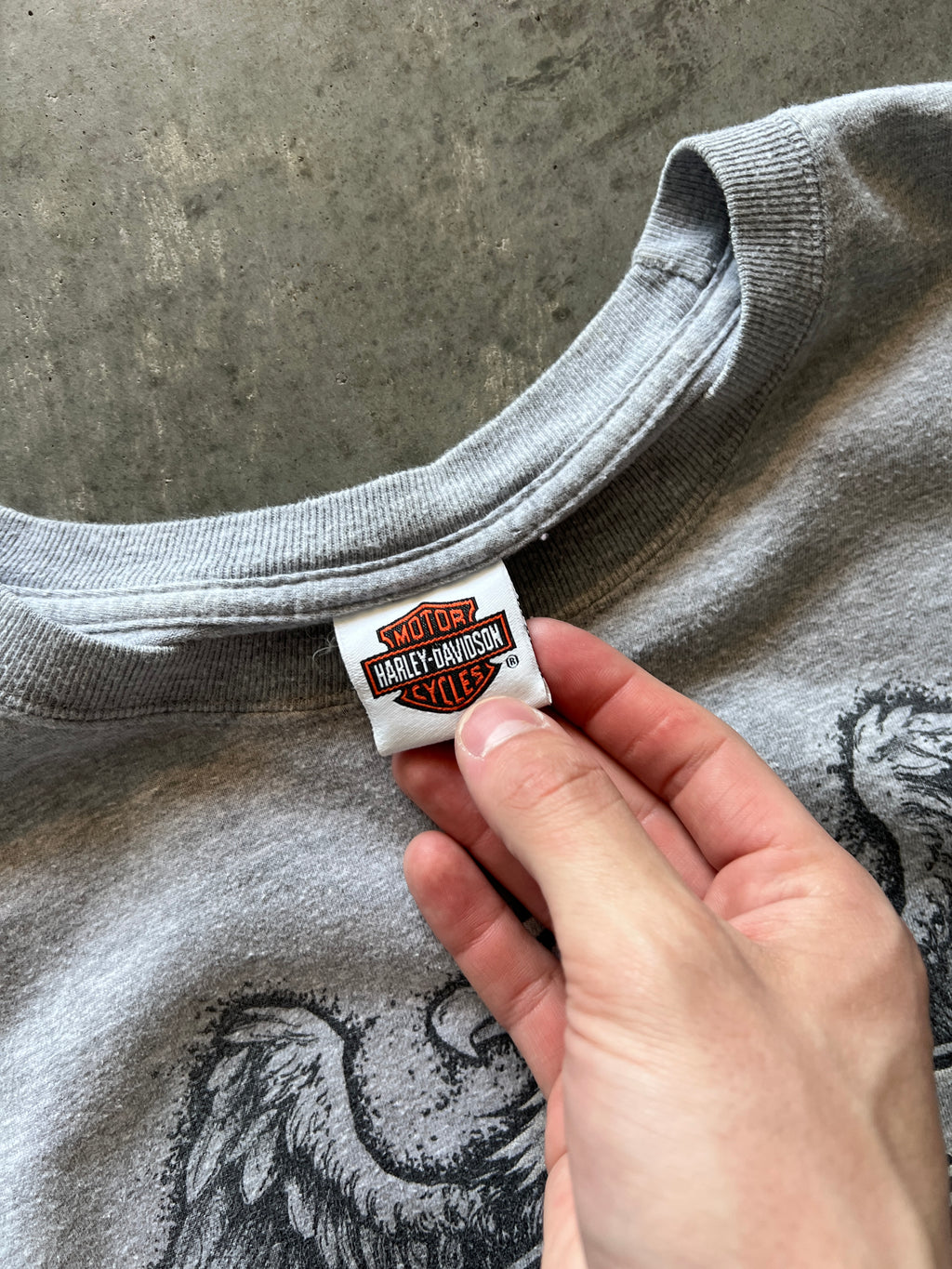 Vintage Grey Harley Davidson Shirt - XL