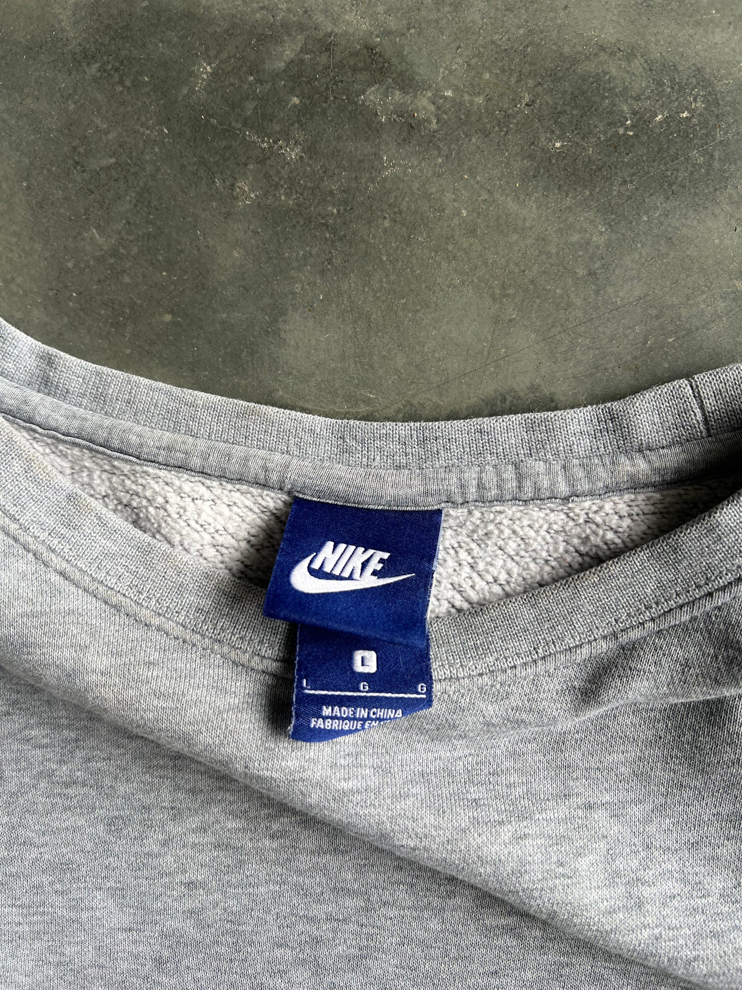 Vintage Grey Nike Swoosh Crew - L