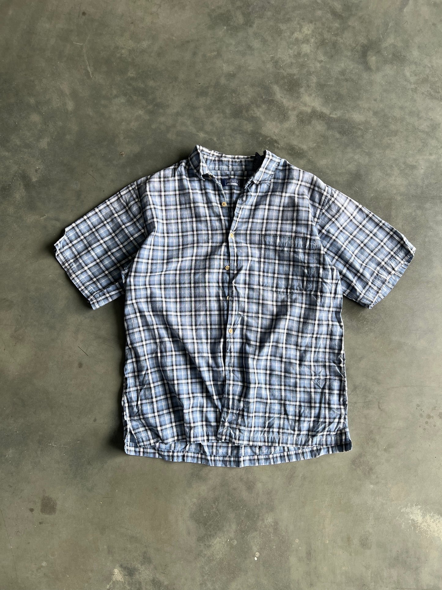 Vintage Blue Premier Button Down Shirt - XL