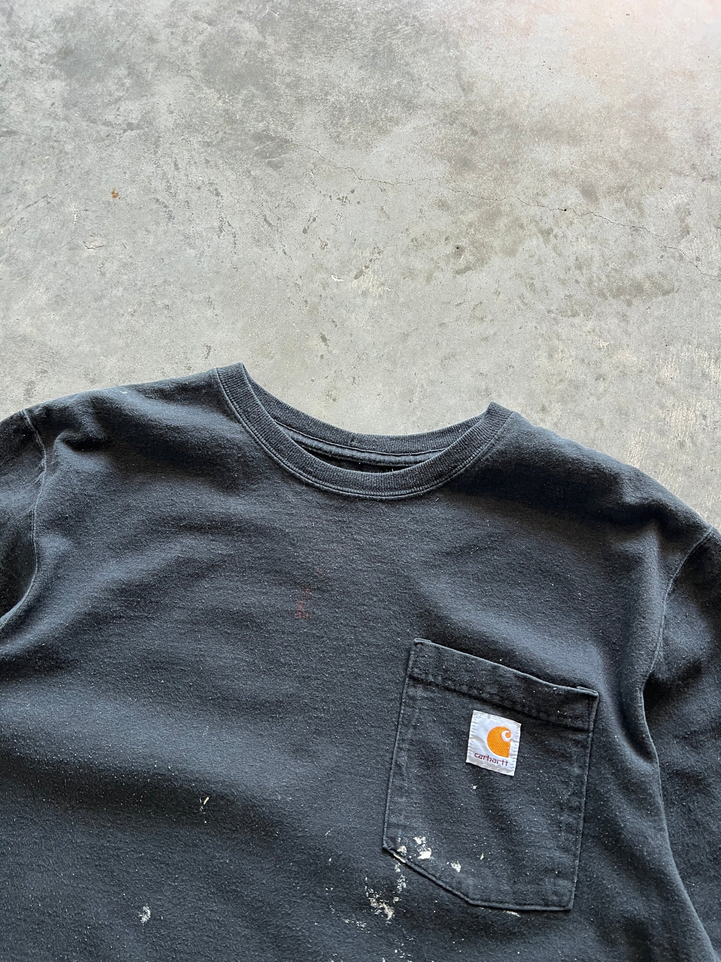 Vintage Black Paint Stained Carhartt Shirt - M