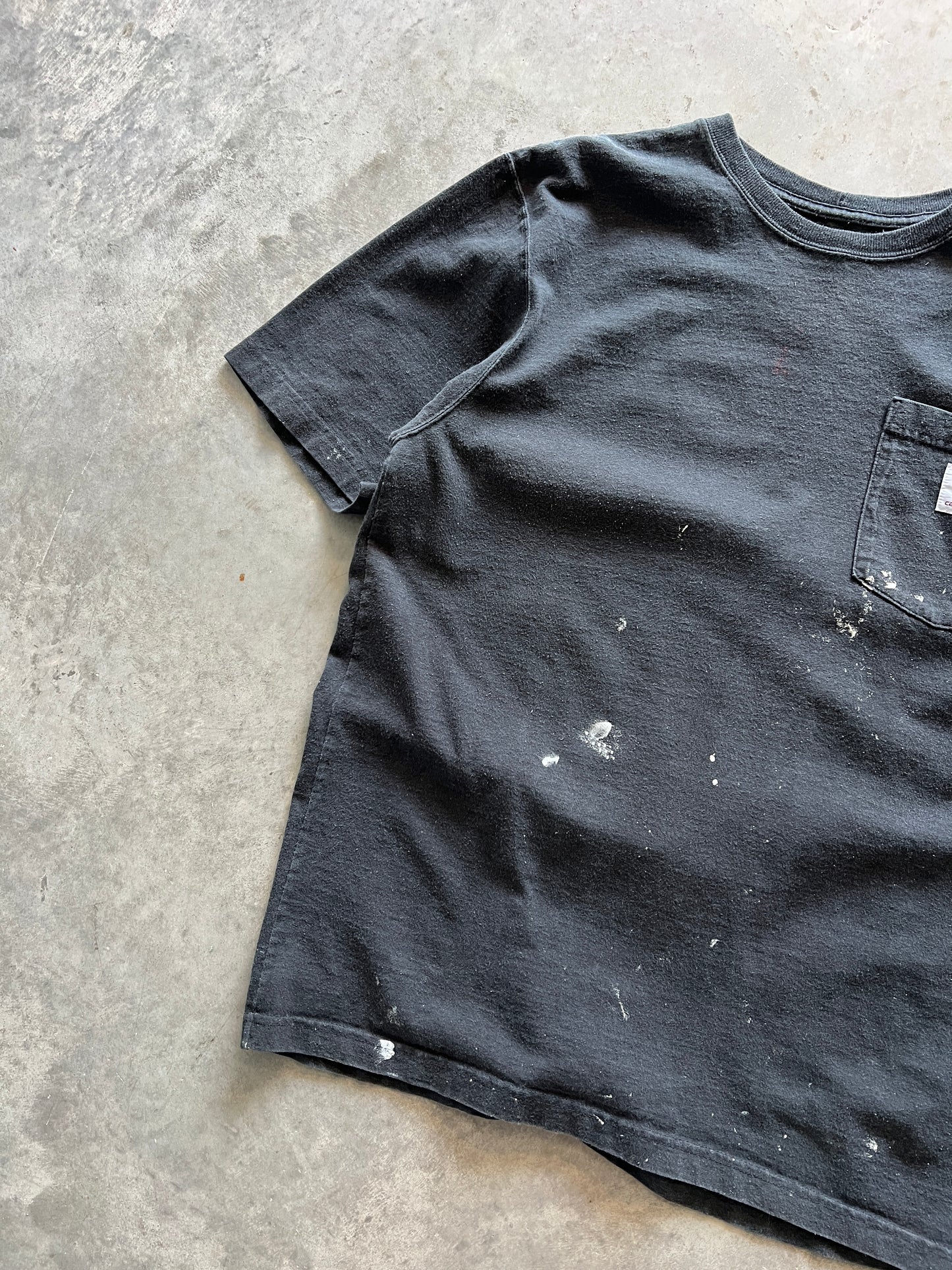 Vintage Black Paint Stained Carhartt Shirt - M