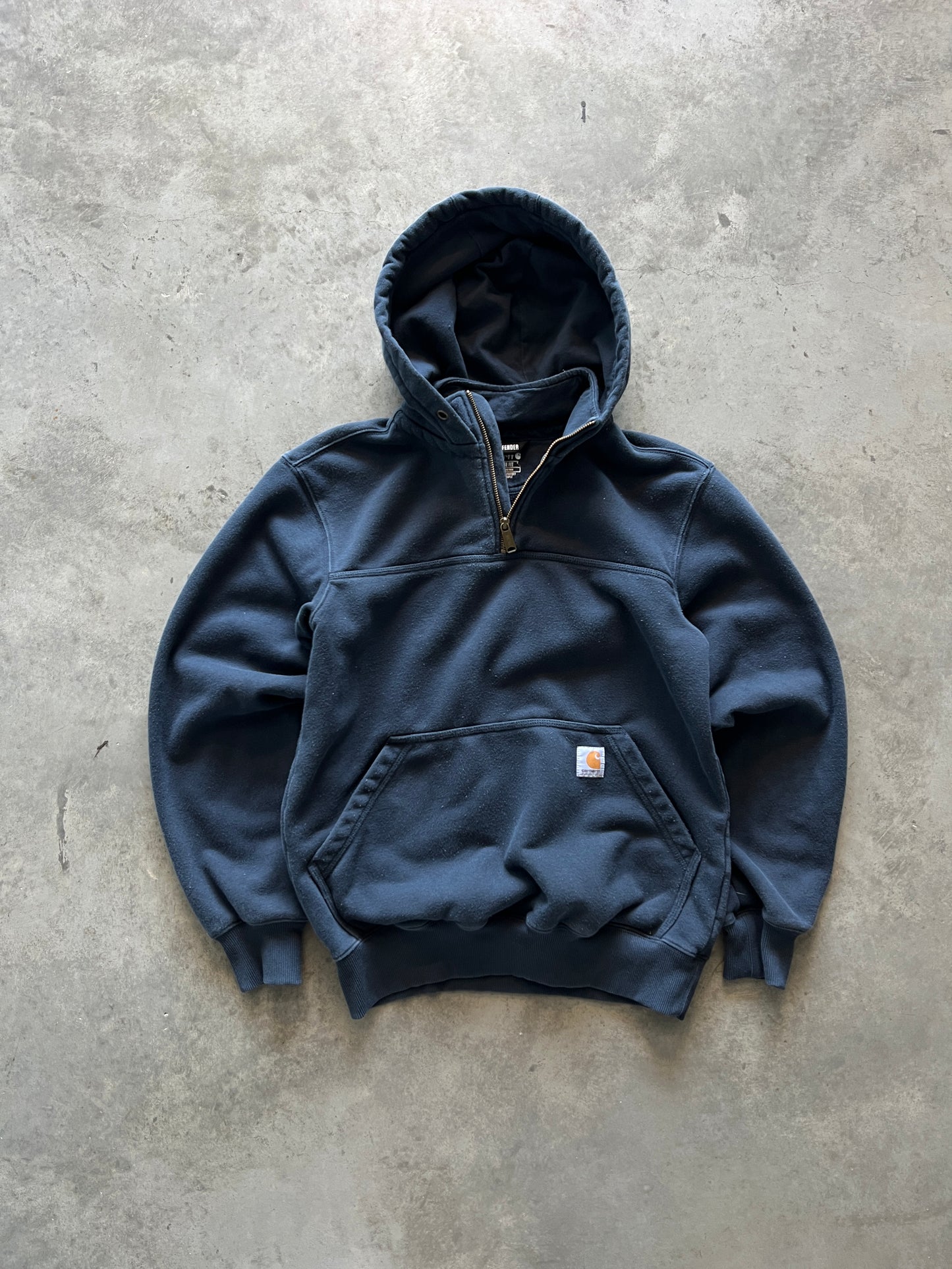 Vintage Navy Blue Carhartt Zip Hoodie - S