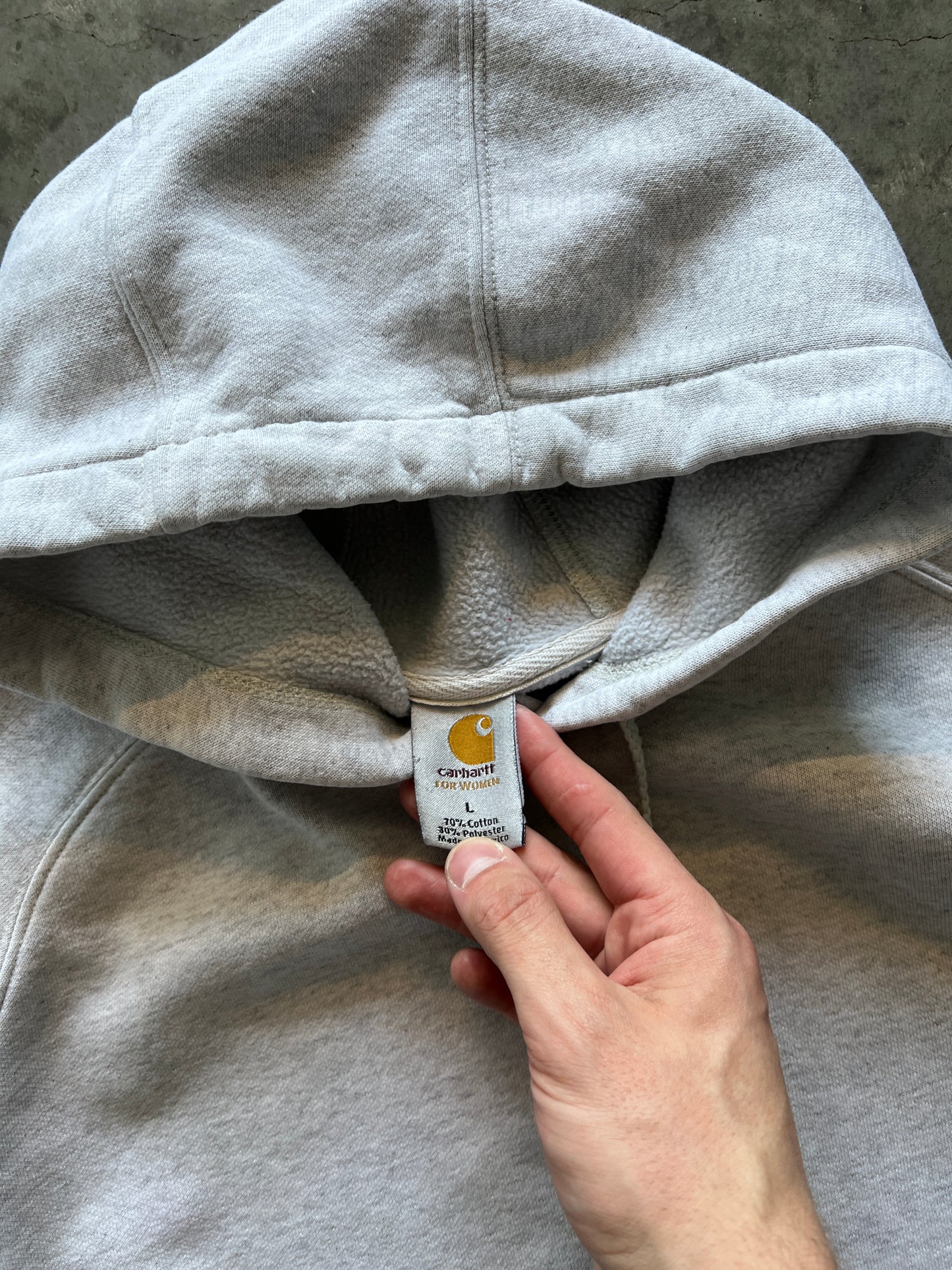 Vintage White Carhartt Hoodie - L
