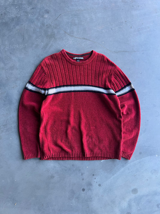 Vintage Red Stripped Extreme Gear Sweater - XL