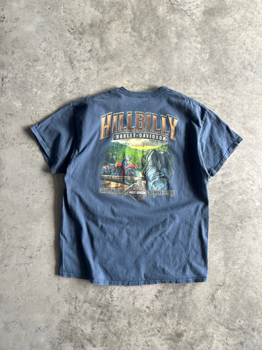 Vintage Faded Blue Harley Davidson Shirt - M