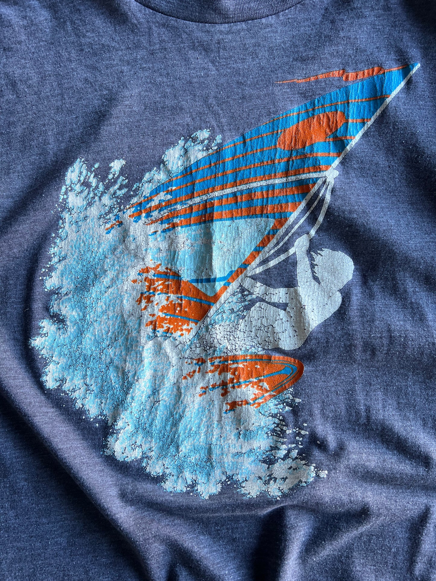 Vintage Faded Grey Surfing Tee - XS