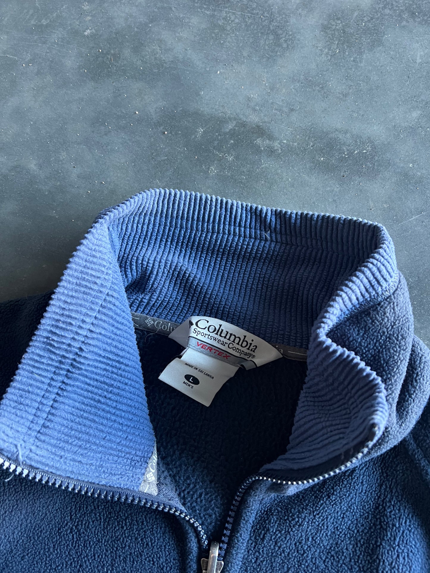 Vintage Navy Blue Columbia Zip Fleece - L