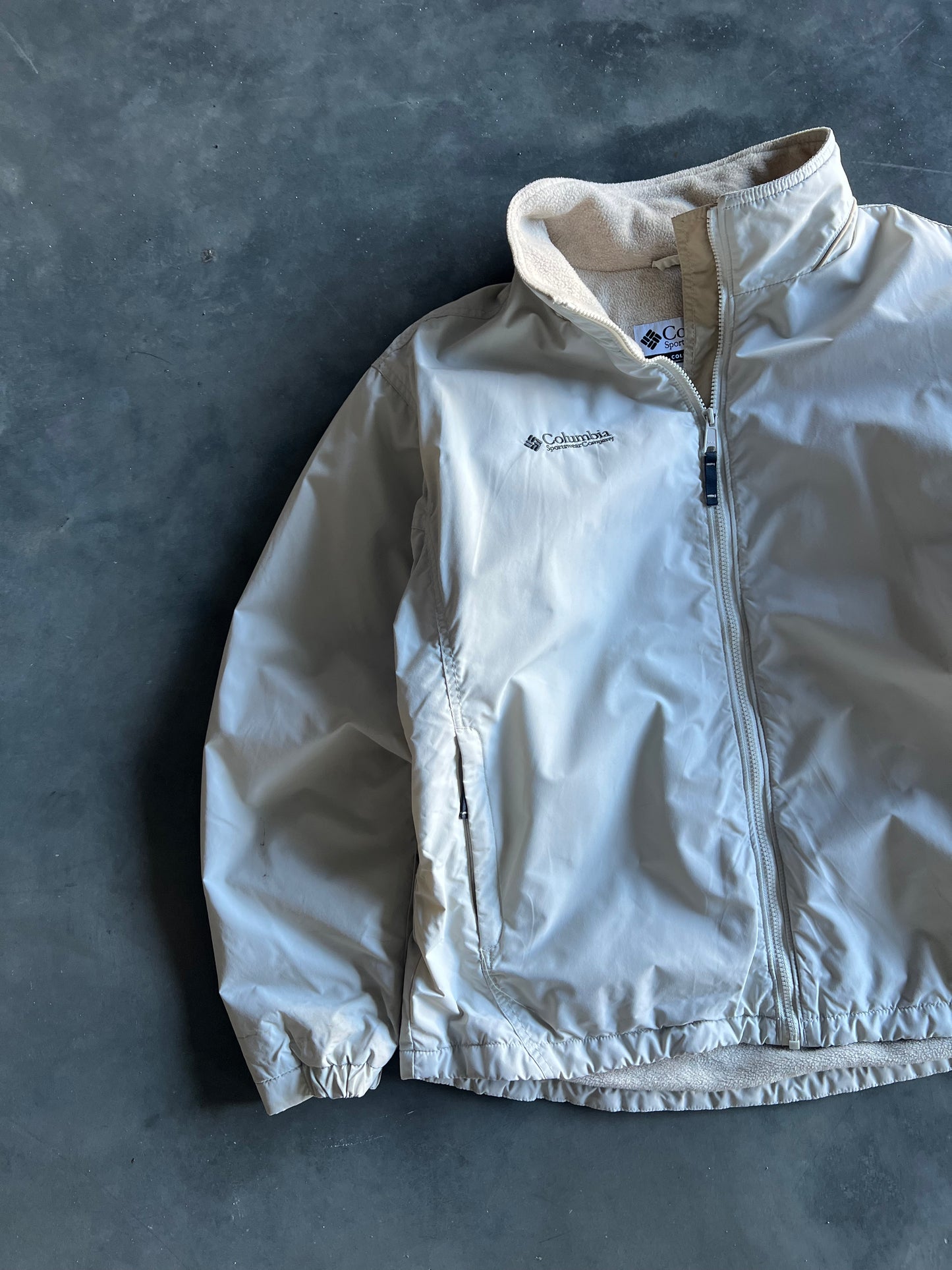 Vintage Pastel White Columbia Zip Jacket - XL
