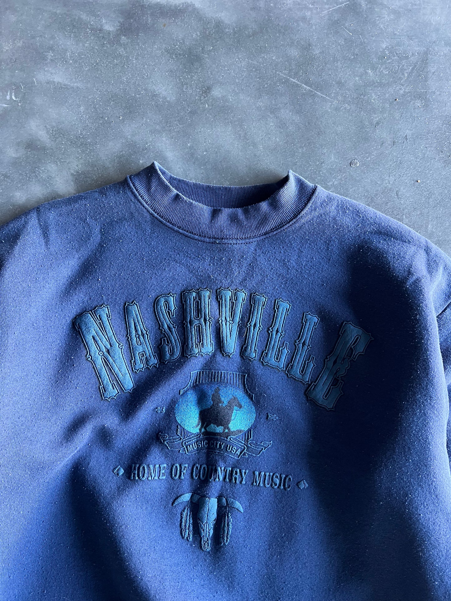 Vintage Blue Nashville Tennessee Crew - L