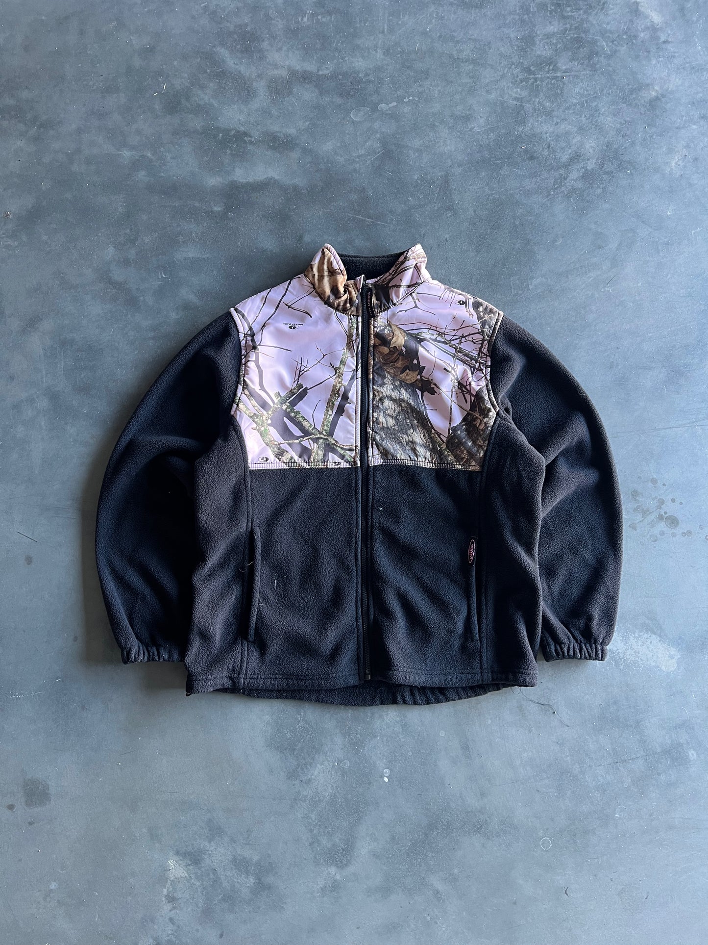 Vintage Pink RealTree Camo Zip Fleece - M