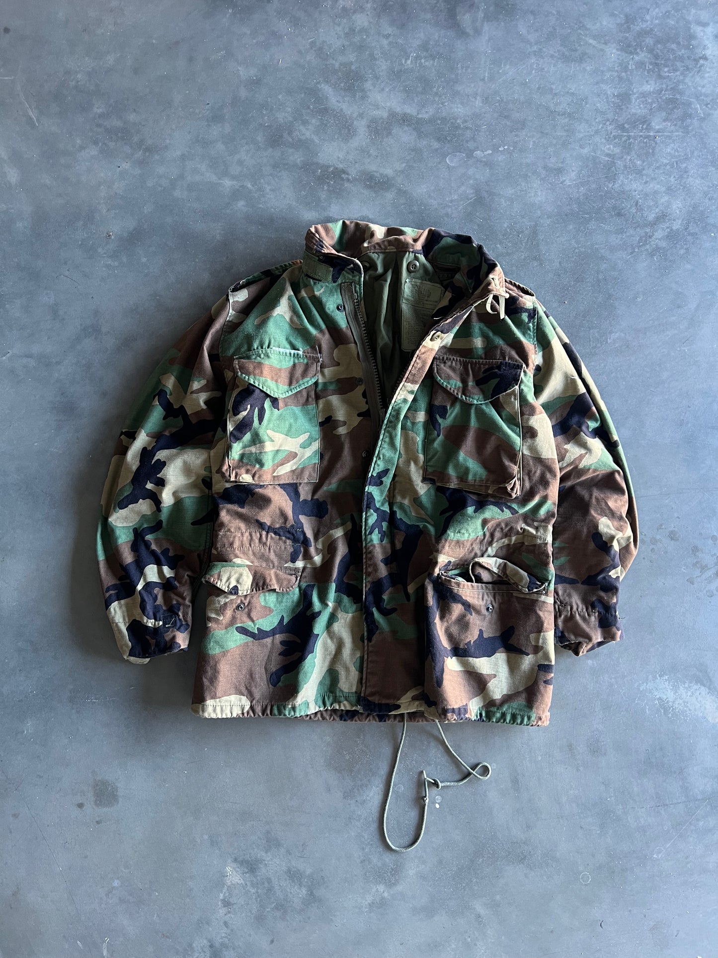 Vintage 90s Military Camo Zip Up Jacket - L