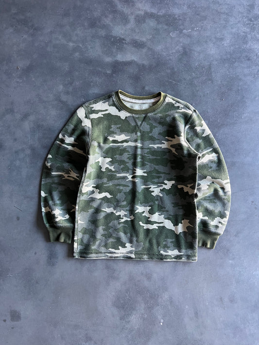 Vintage 2016 Camo Patterned Thermal Shirt - S