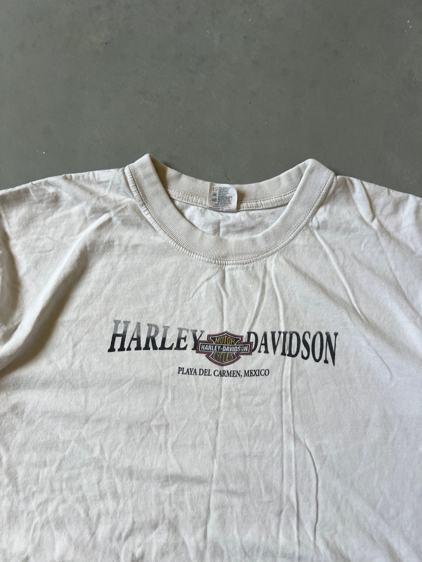Harley Davison Spellout Cropped Shirt - XL