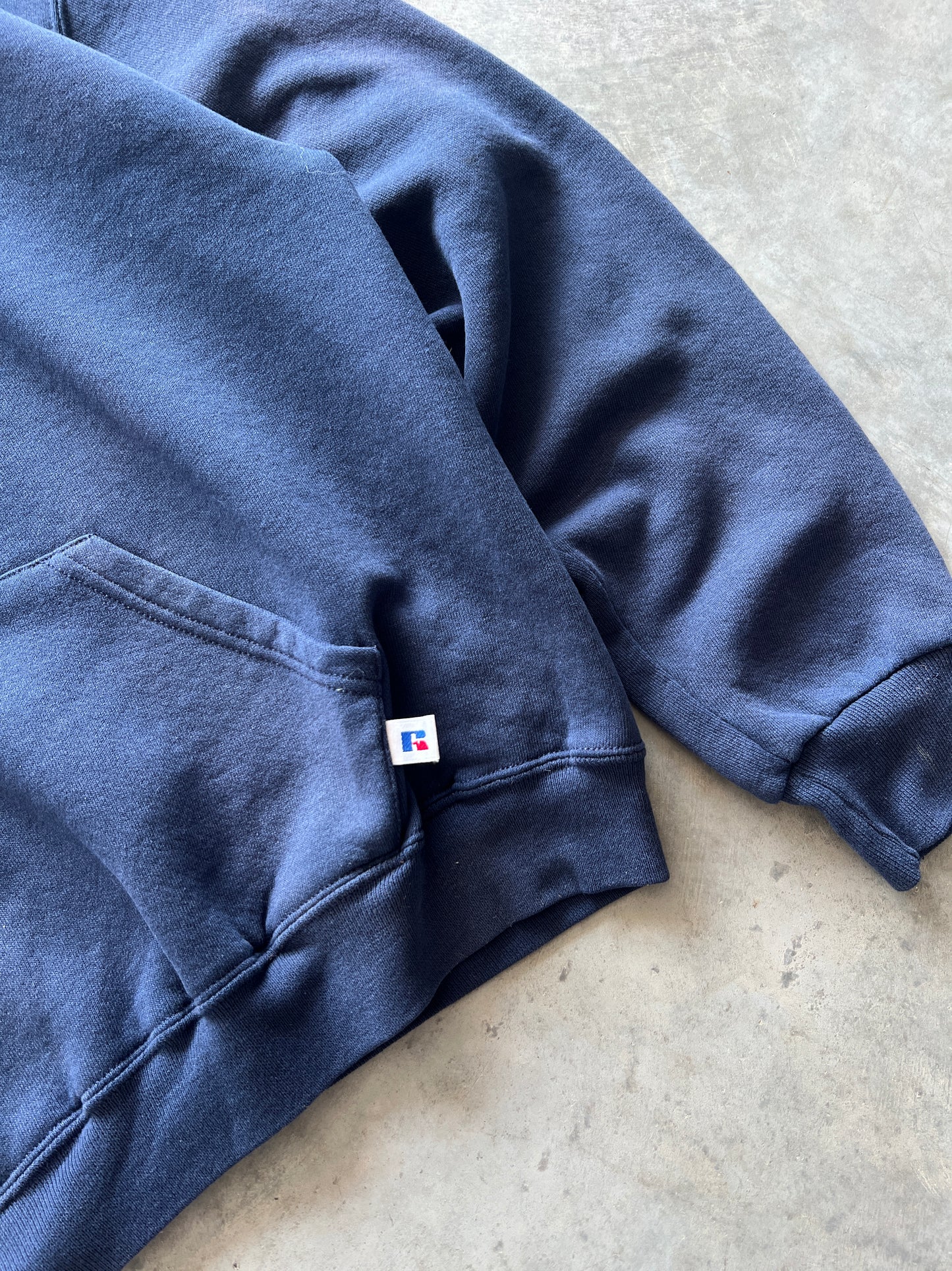 Vintage Navy Russell Hoodie - L