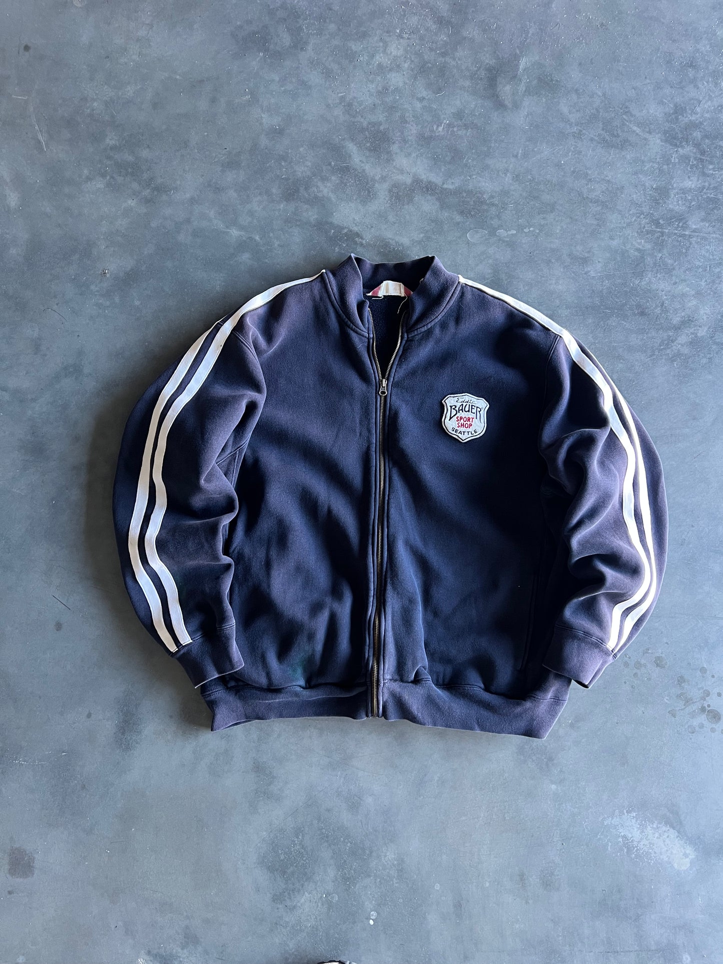 Vintage Blue Eddie Bauer Zip Up Sweatshirt - XL