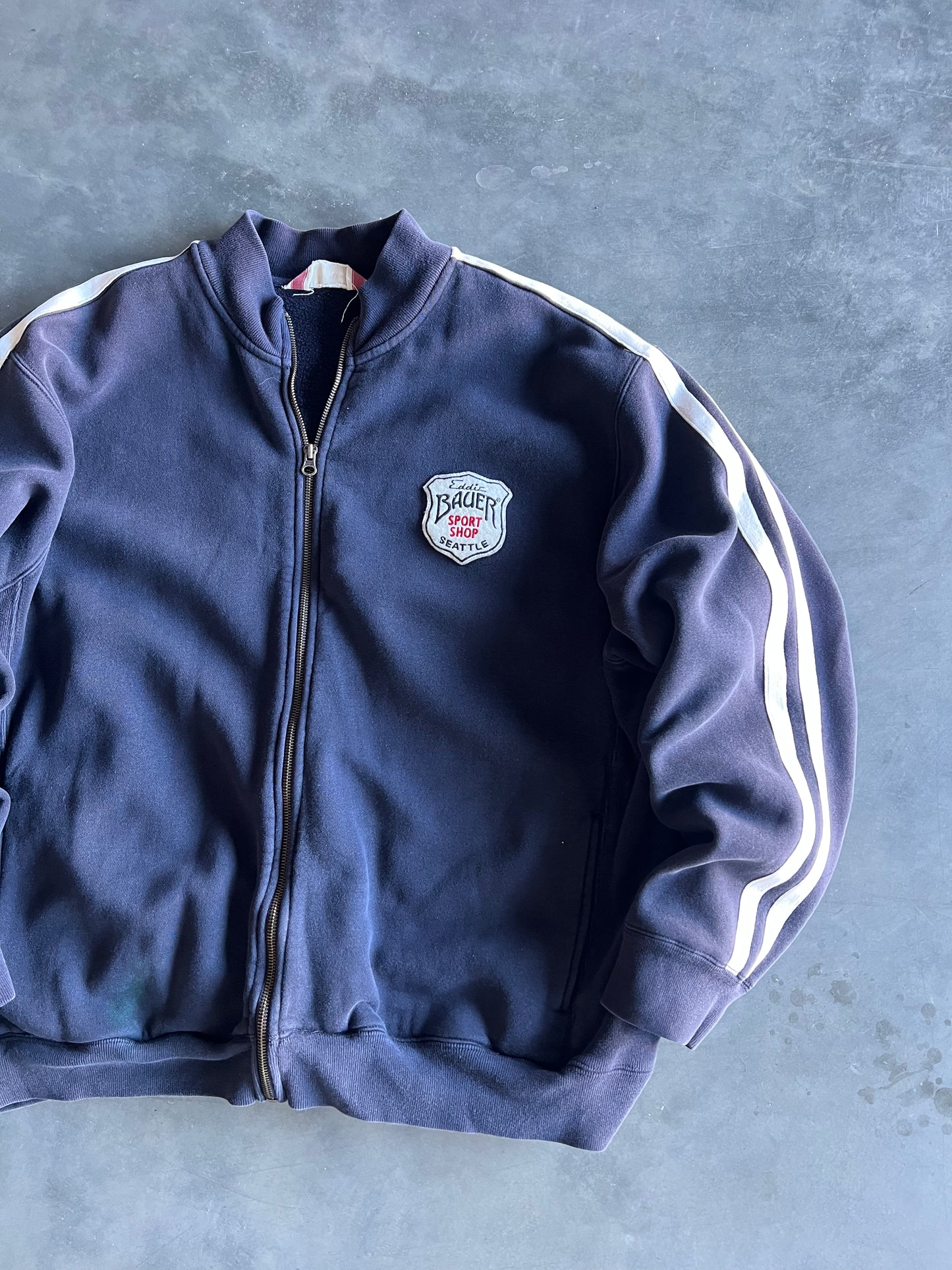 Vintage Blue Eddie Bauer Zip Up Sweatshirt - XL