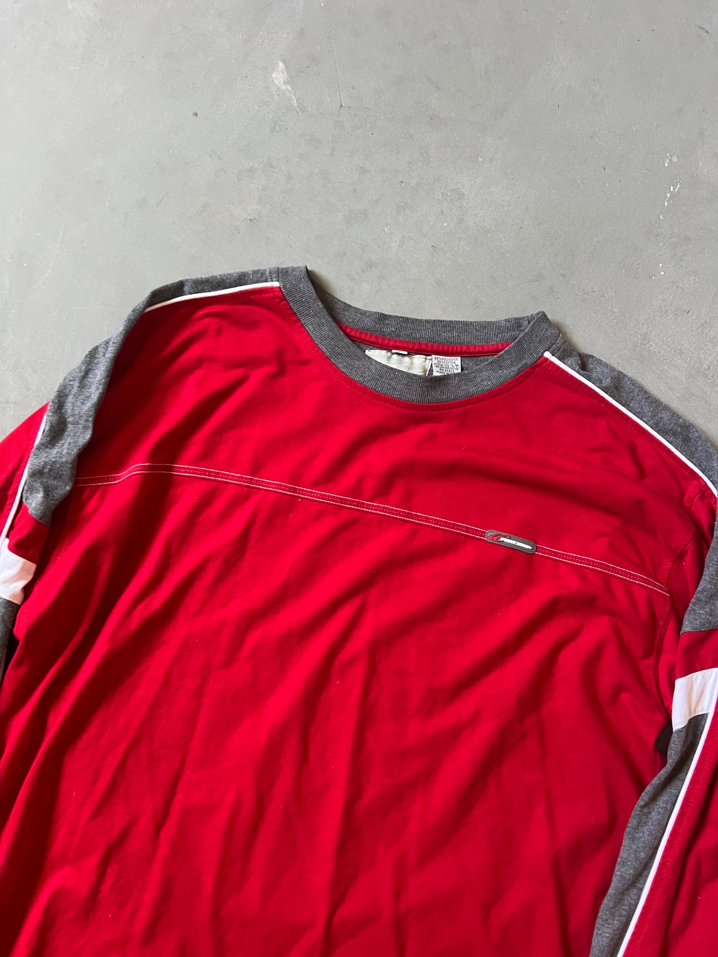 Yek Red Stripped Longsleeve Shirt - XL