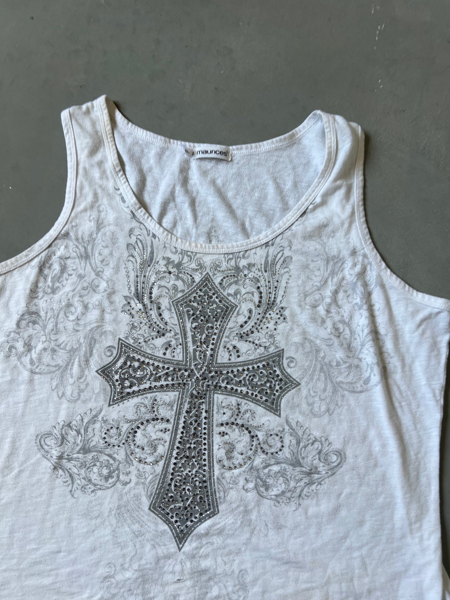 Y2k Embezzled Cross Tank Top - XL