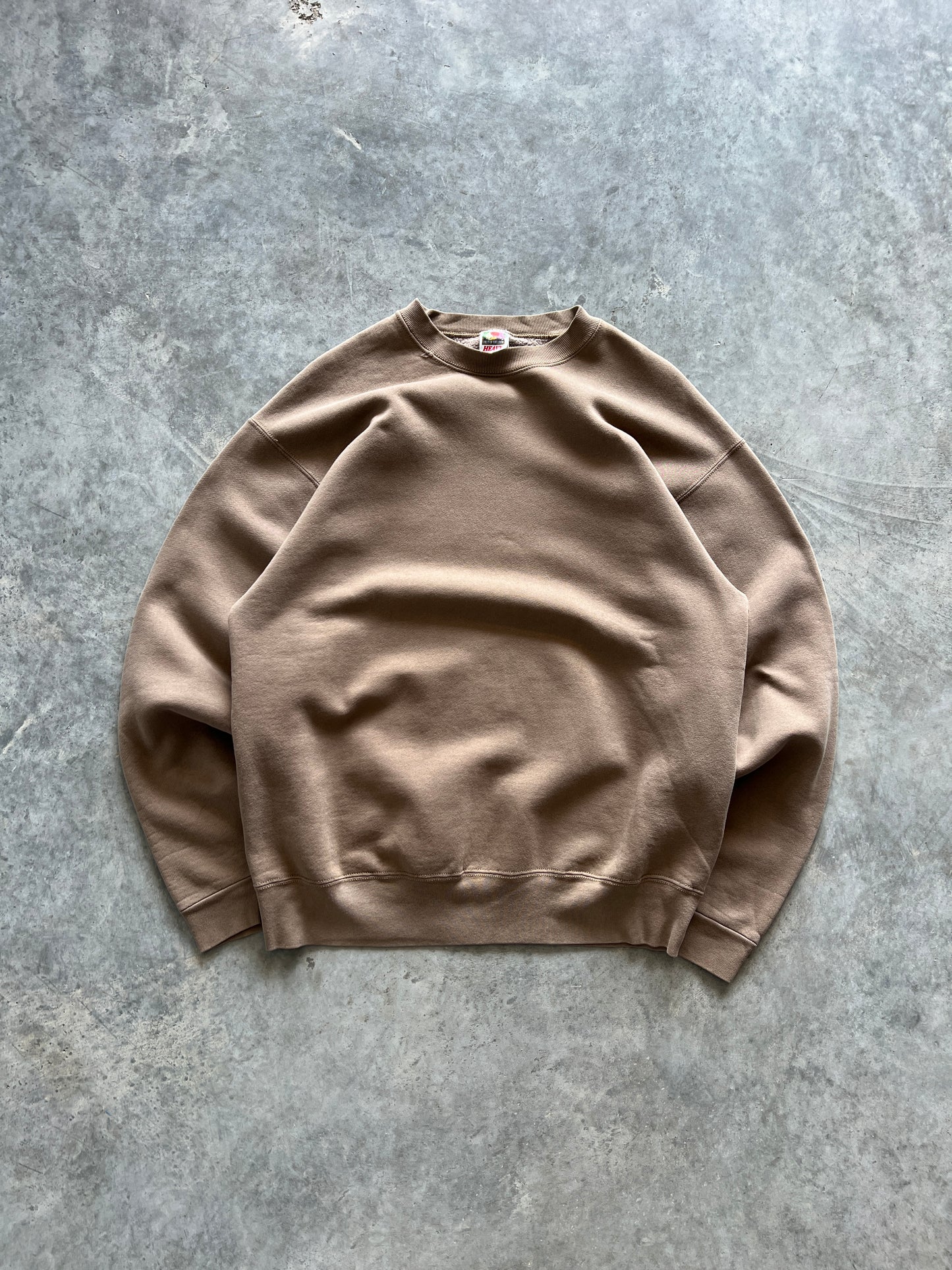 Vintage Mocha Brown Blank Crew - XL