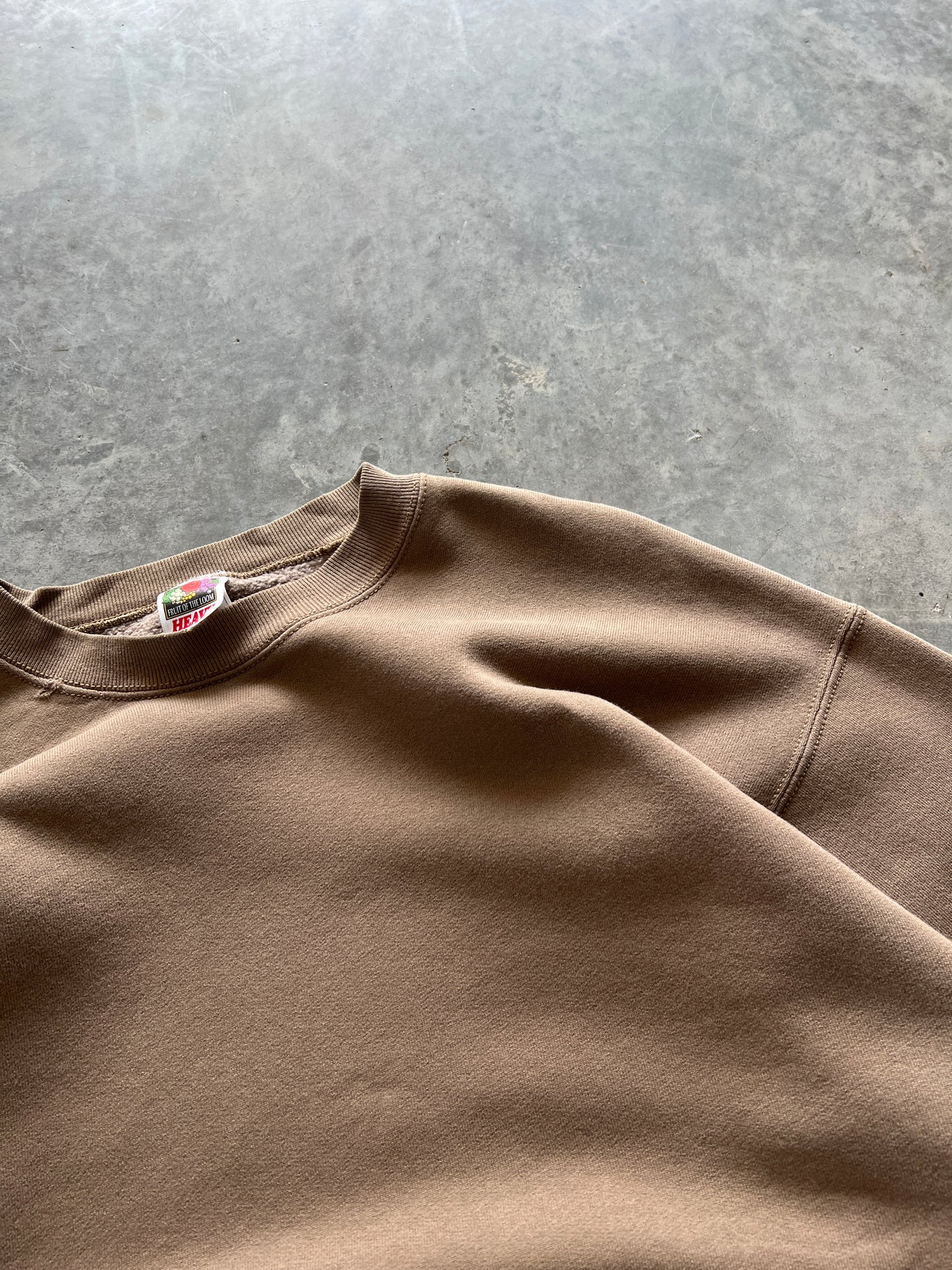 Vintage Mocha Brown Blank Crew - XL