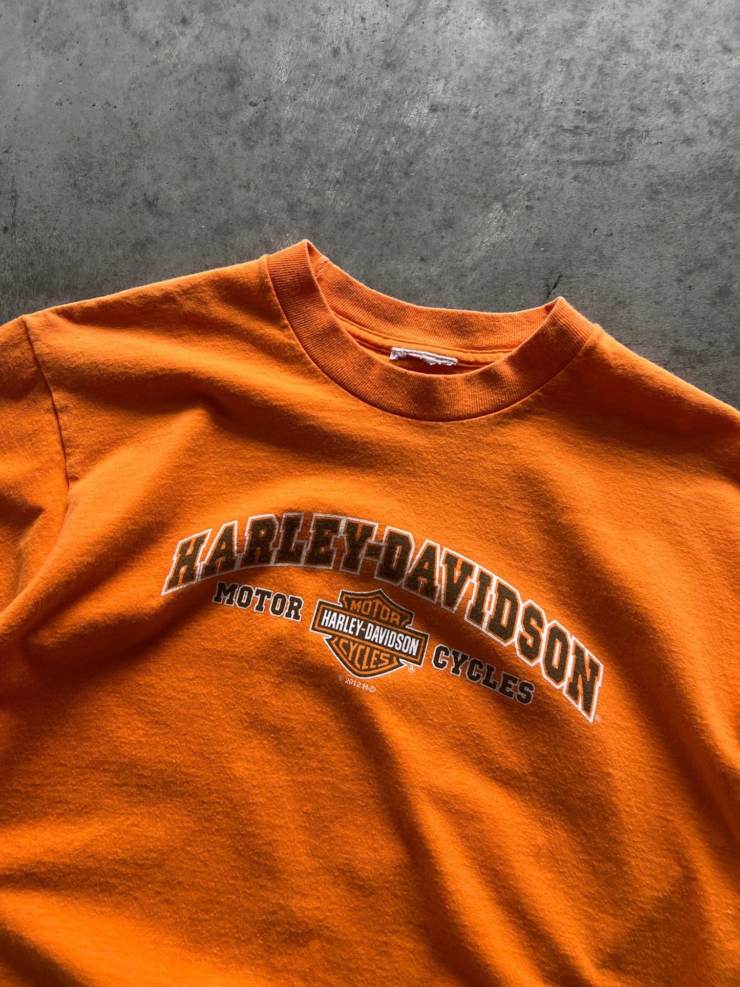 Vintage Orange Harley Davidson Shirt - S