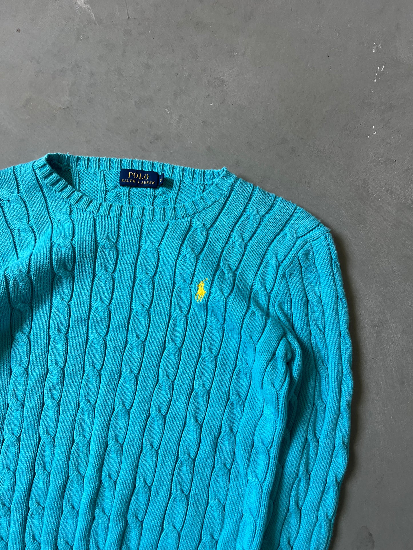 Teal Blue Polo Ralph Lauren Knit Sweater - S