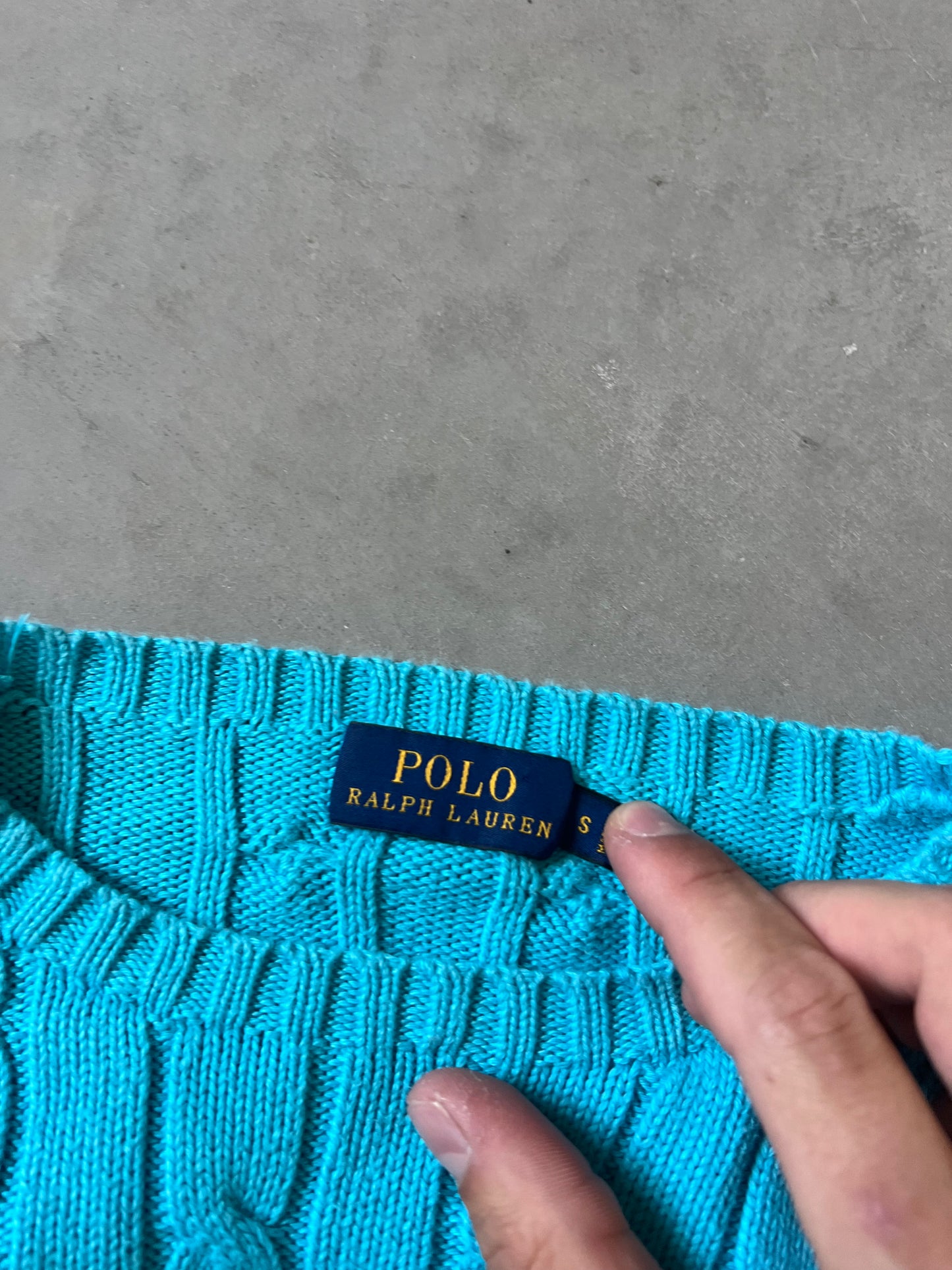 Teal Blue Polo Ralph Lauren Knit Sweater - S