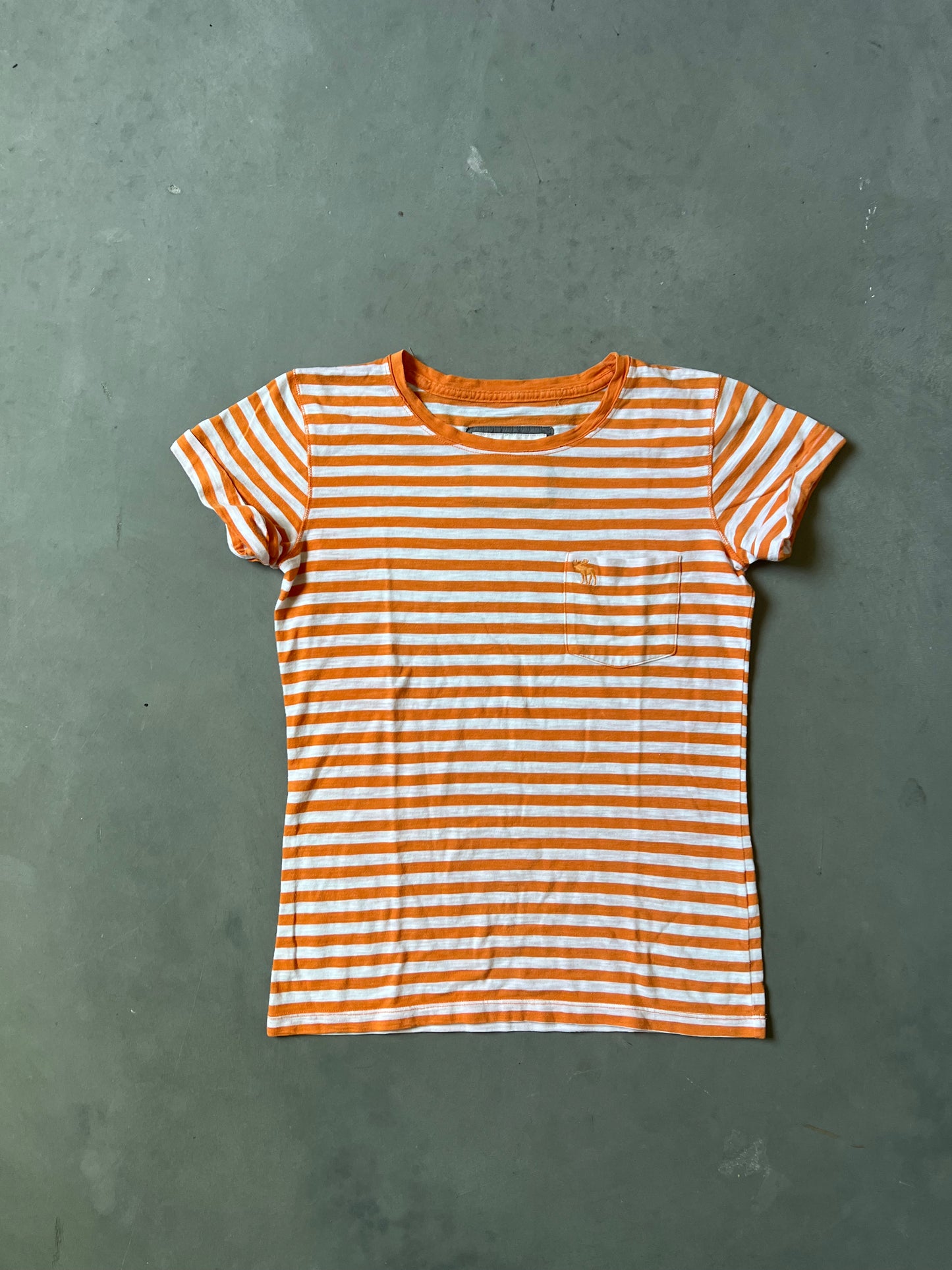 Y2k Orange Stripped Abercrombie Shirt - XS