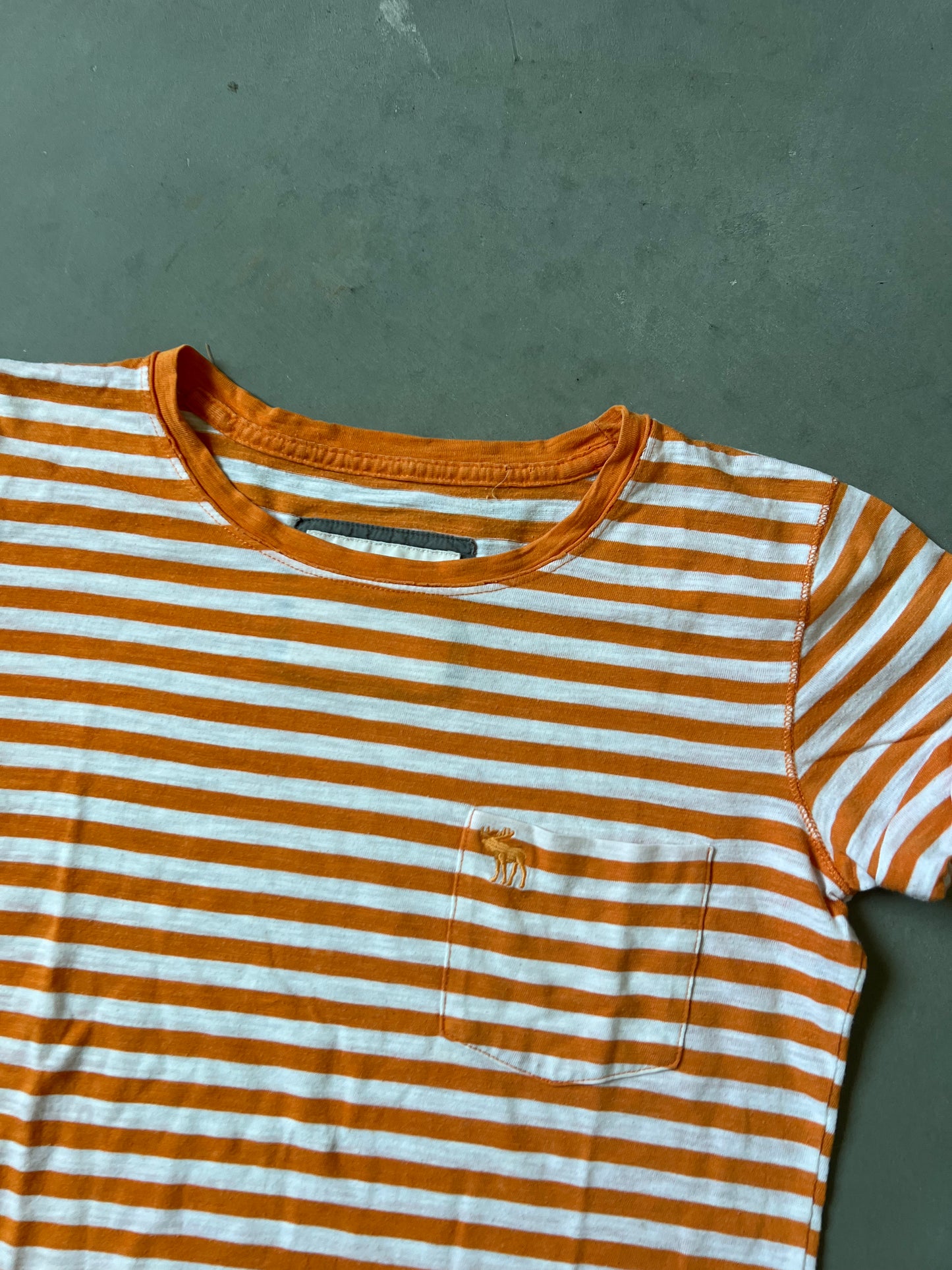 Y2k Orange Stripped Abercrombie Shirt - XS