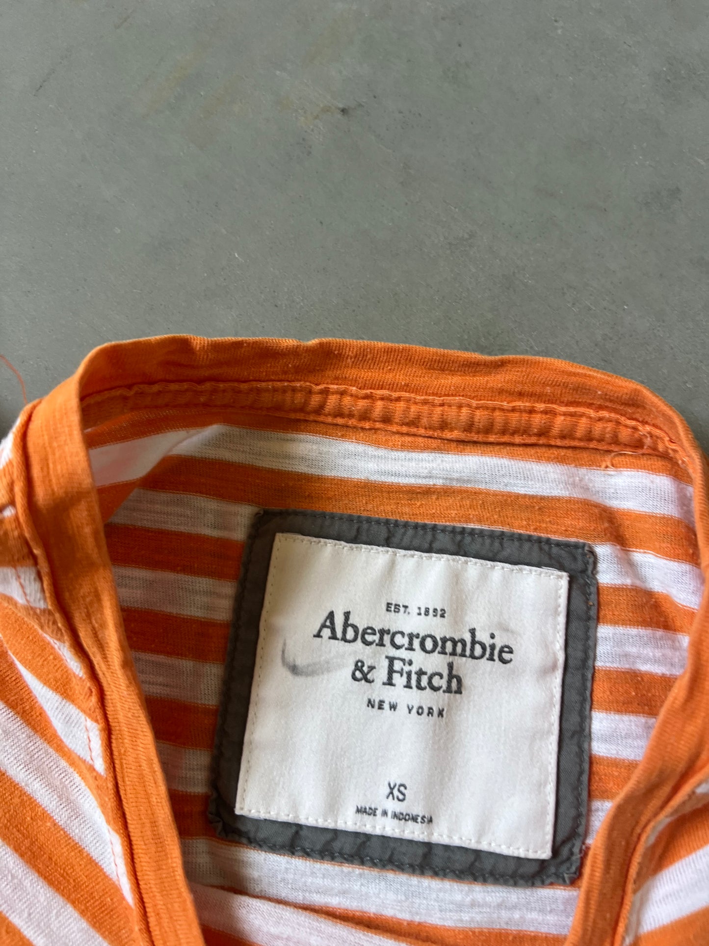 Y2k Orange Stripped Abercrombie Shirt - XS