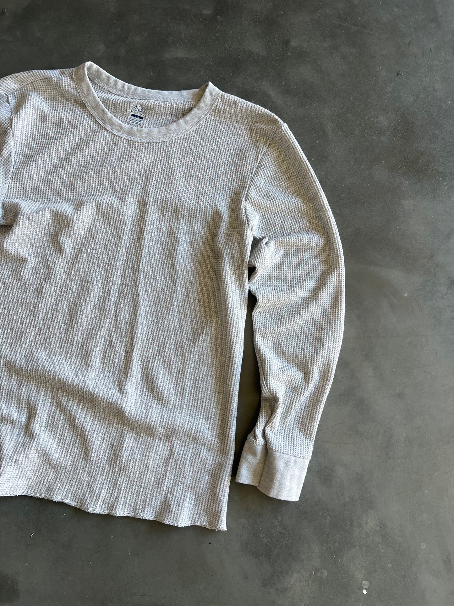 Vintage Grey Fruit Of The Loom Thermal Shirt - L