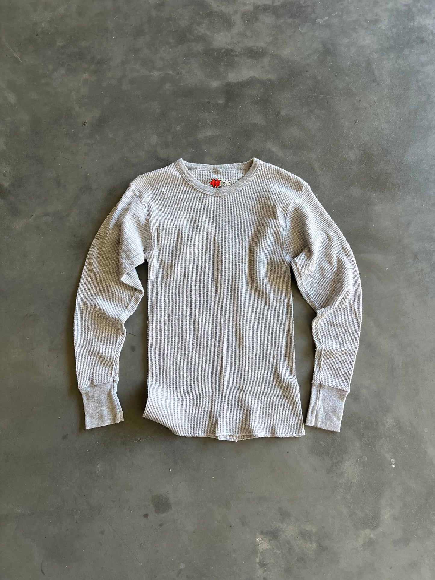 Vintage Grey  Thermal Knit Shirt - XS